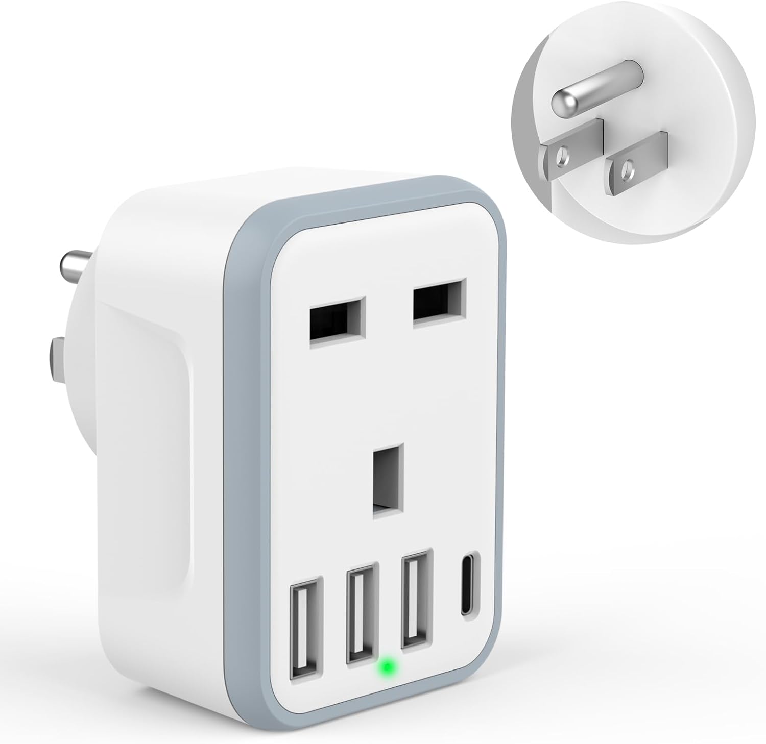 Loydia UK to US Plug Adaptor, USA Travel Adapter with 3 USB &1 USB C Ports (17W...