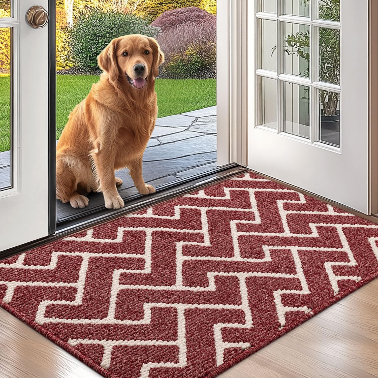 Biscpro Indoor Door Mats,60x90cm Door Mat Non Slip Backing,Dirt Trapper Mat Abso...
