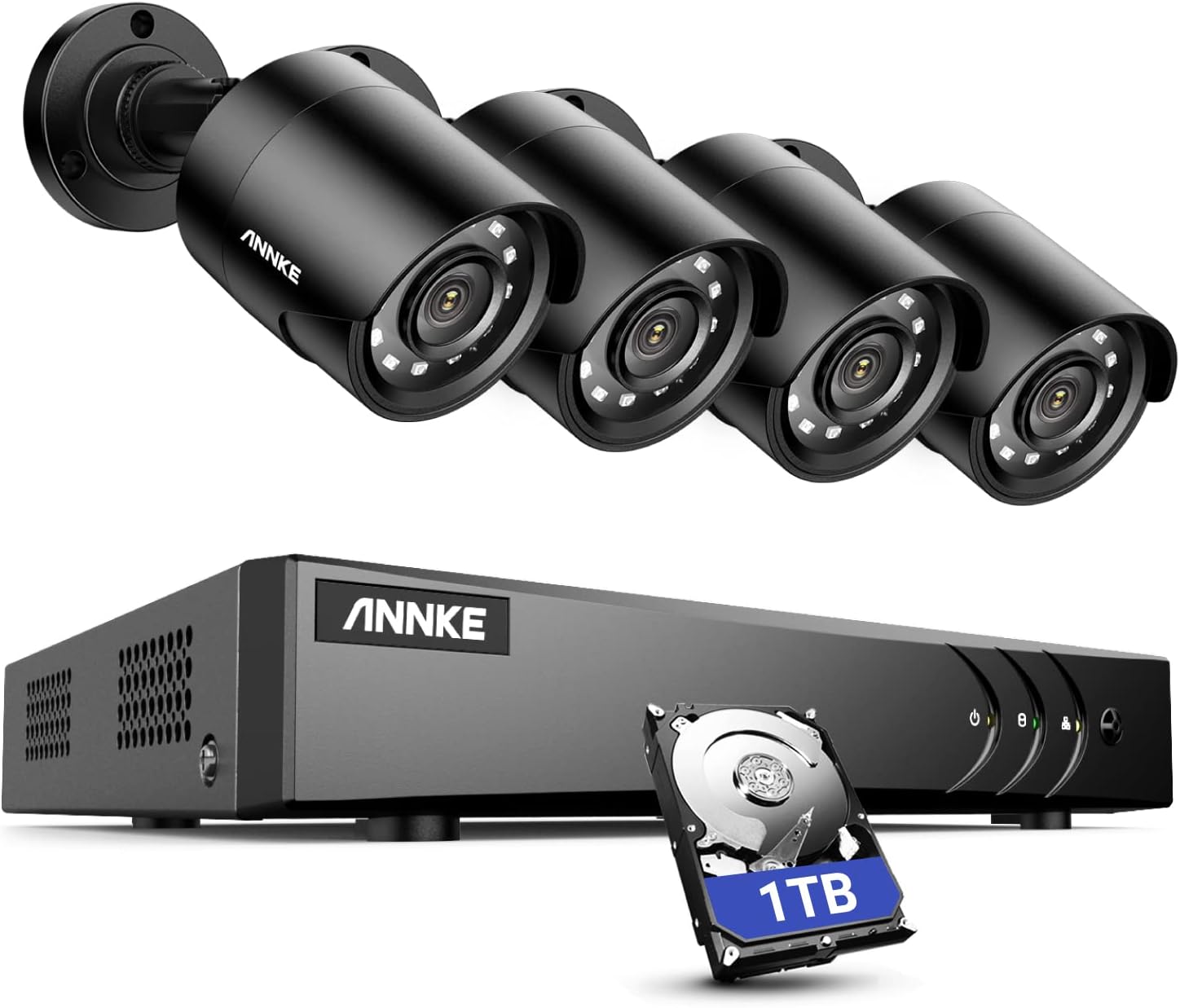 ANNKE 8 Channel Outdoor Security CCTV Camera System with Smart Human & Vehicle D...