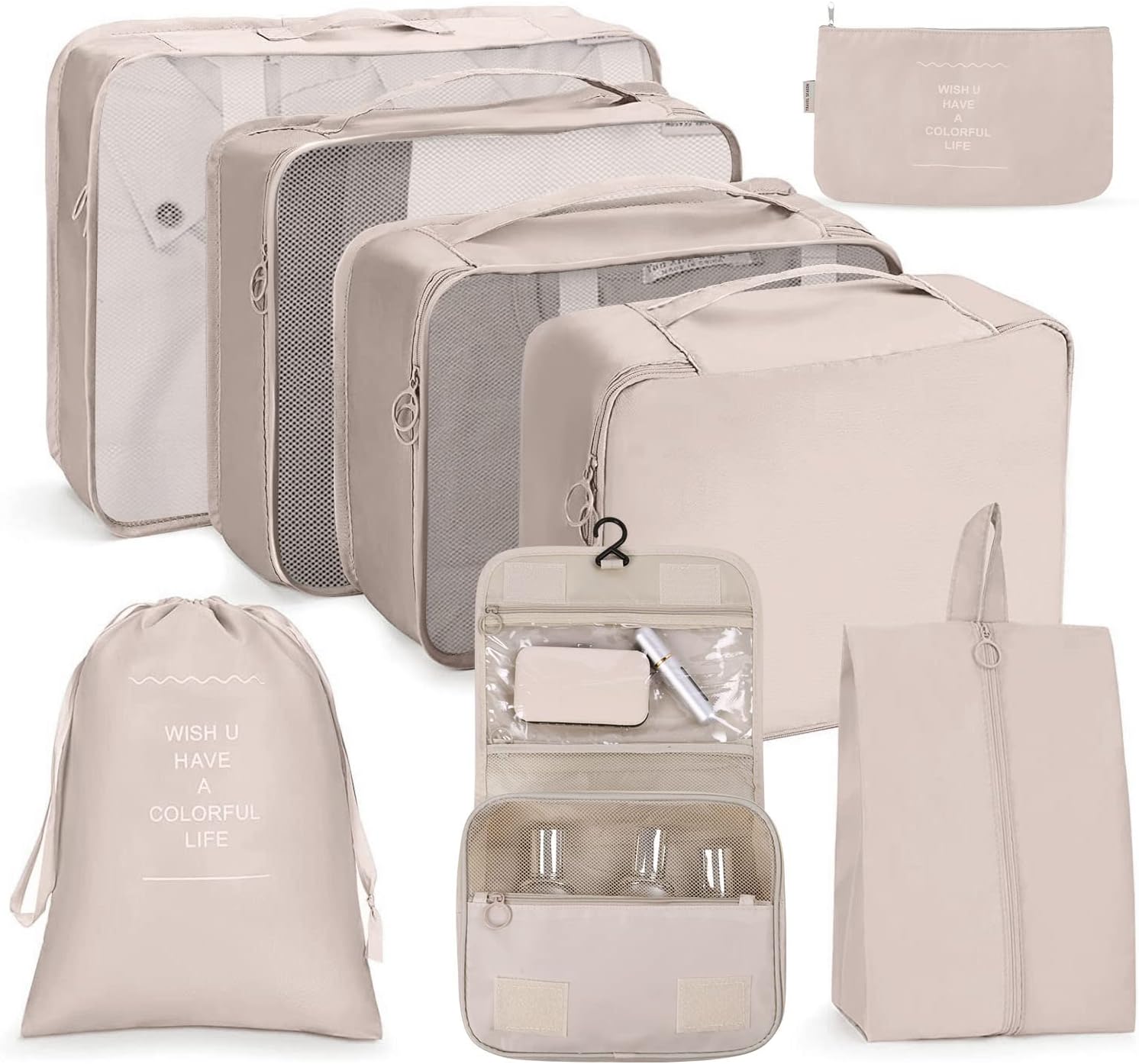 OSDUE Travel Organisers, 8pcs Packing Cubes for Suitcases, Travel Luggage Packin...