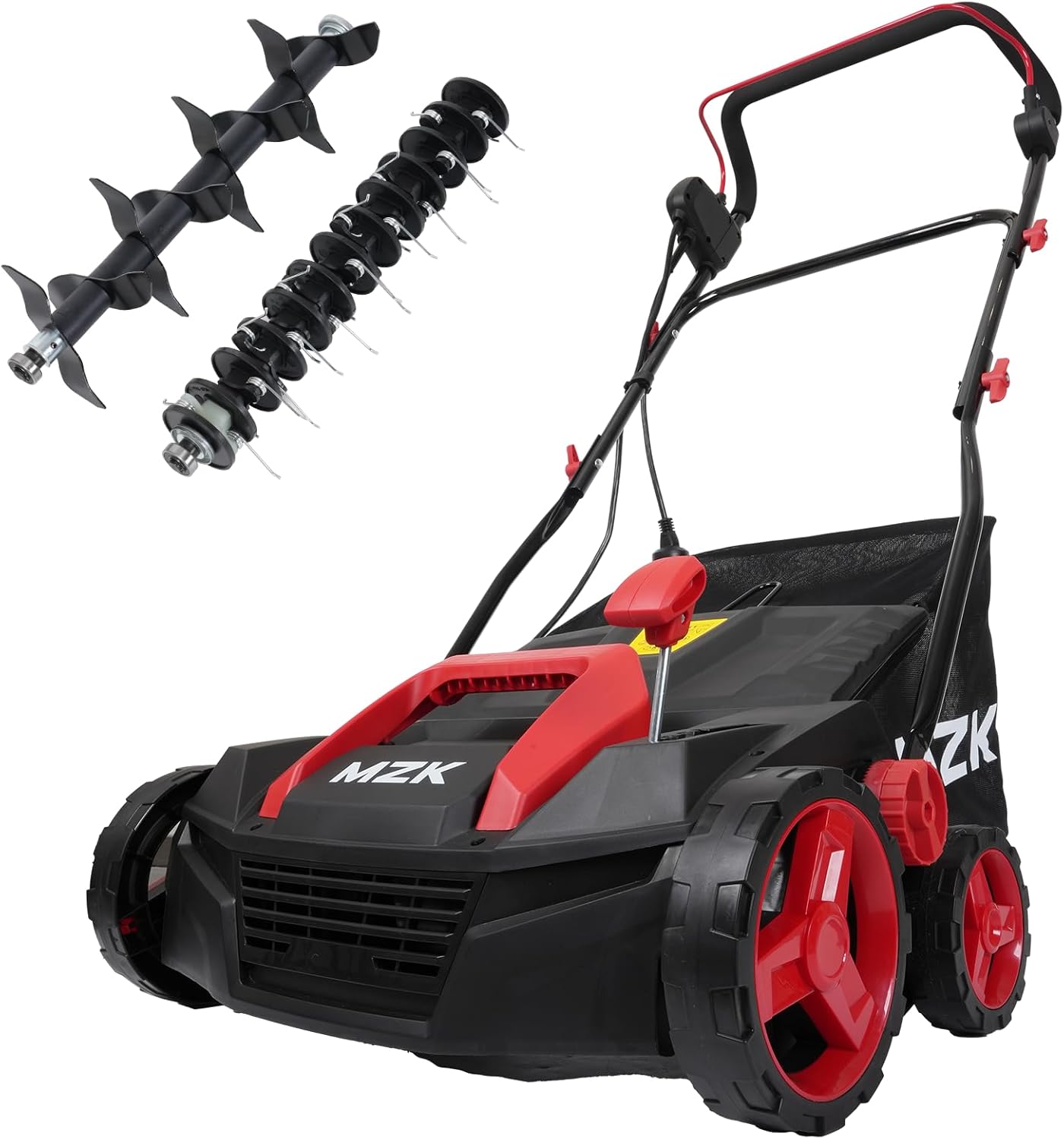 MZK 15-inch 13-Amp 2-in-1 Electric Dethatcher and Scarifier w/Removeable 11.9-Ga...