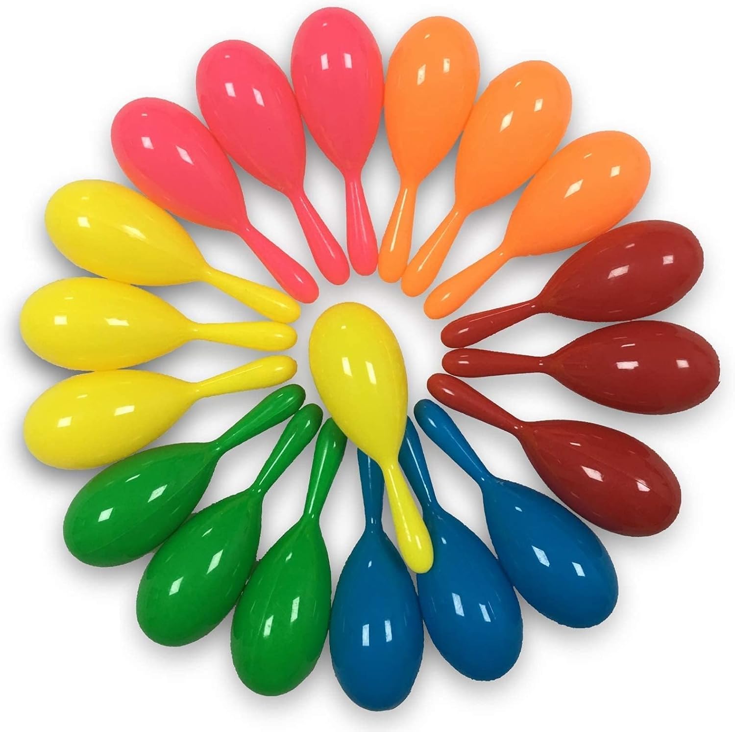 24pcs Mini Maracas for Kids Mexican Fiesta Party Favors Plastic Maraca Shakers N...