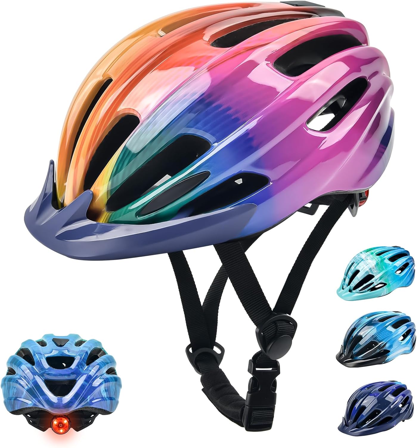 Kids Bike Helmet, Bike Helmets for Kids with Light and Visor for Boys Girls Bike...