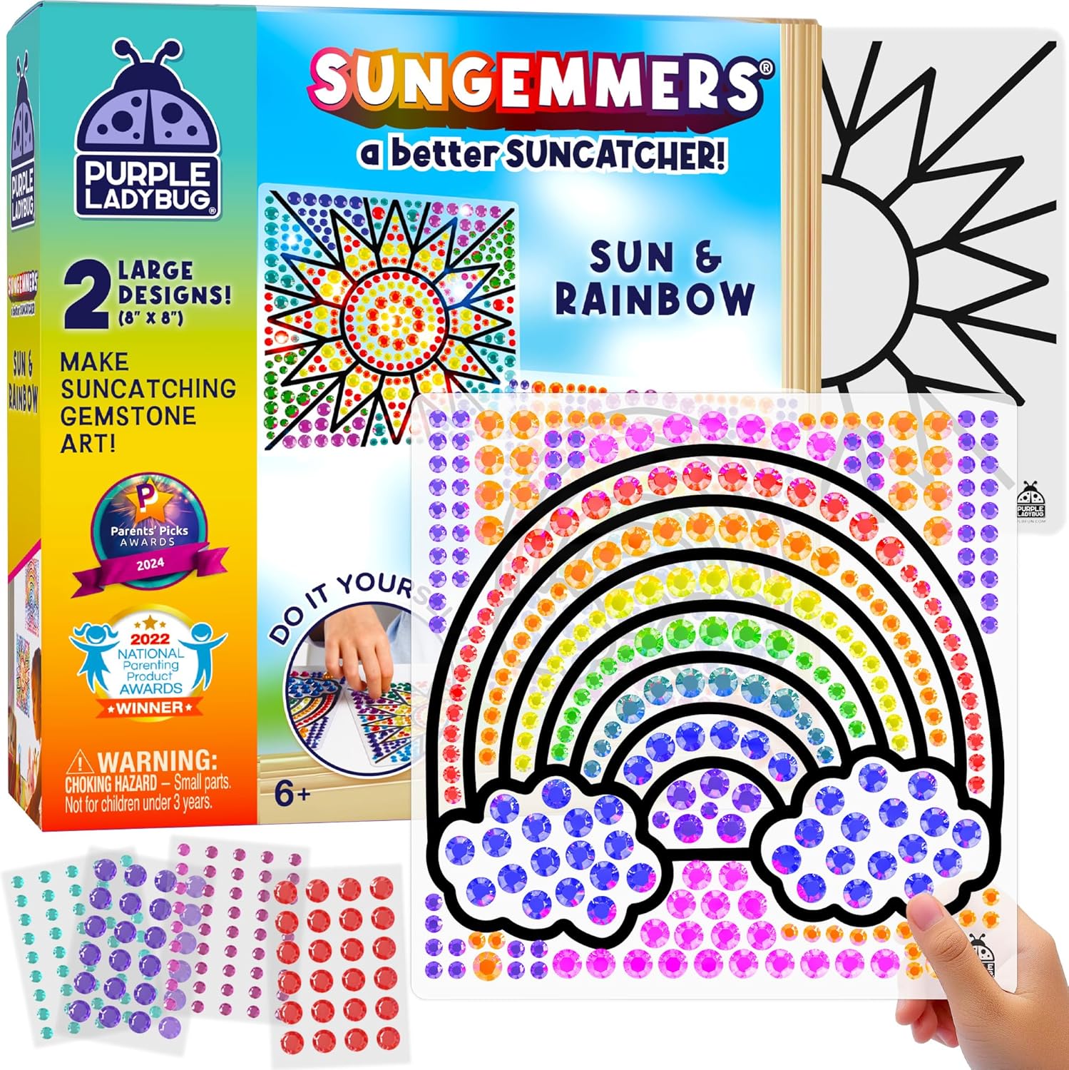 PURPLE LADYBUG Sungemmers Window Gem Art Suncatcher Kits – Easter Gift Basket St...