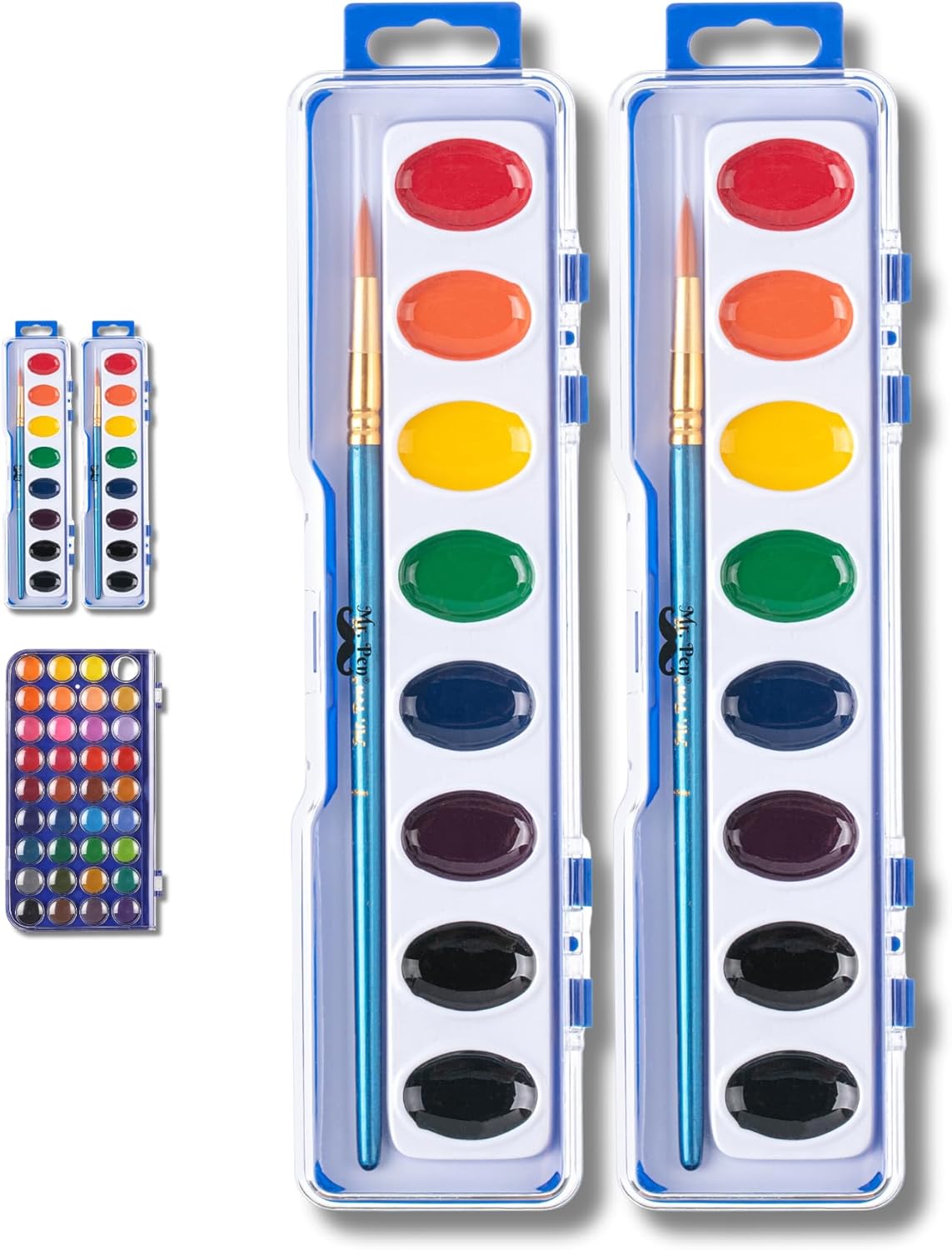 Mr. Pen- Washable Watercolors, 2 Pack, 8 Colors with Paint Brush, Watercolor Pai...