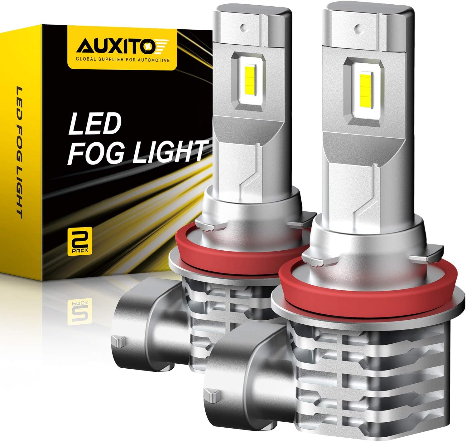 AUXITO H11 H8 LED Fog Light Bulb Fanless, 40W 6000LM High Brightness, 6500K Cool...