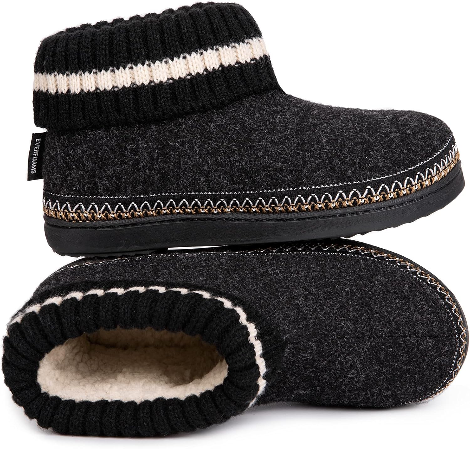 EverFoams Women's Bootie Slippers Non-slip Comfy Winter Indoor House Shoes with...