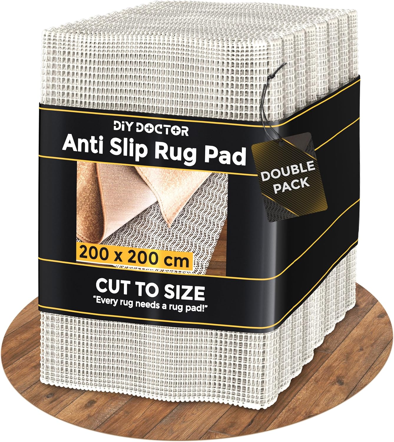 DIY Doctor XXL Rug Gripper (2 Pack) – 200x200cm Non-Slip Matting Roll – Anti Sli...