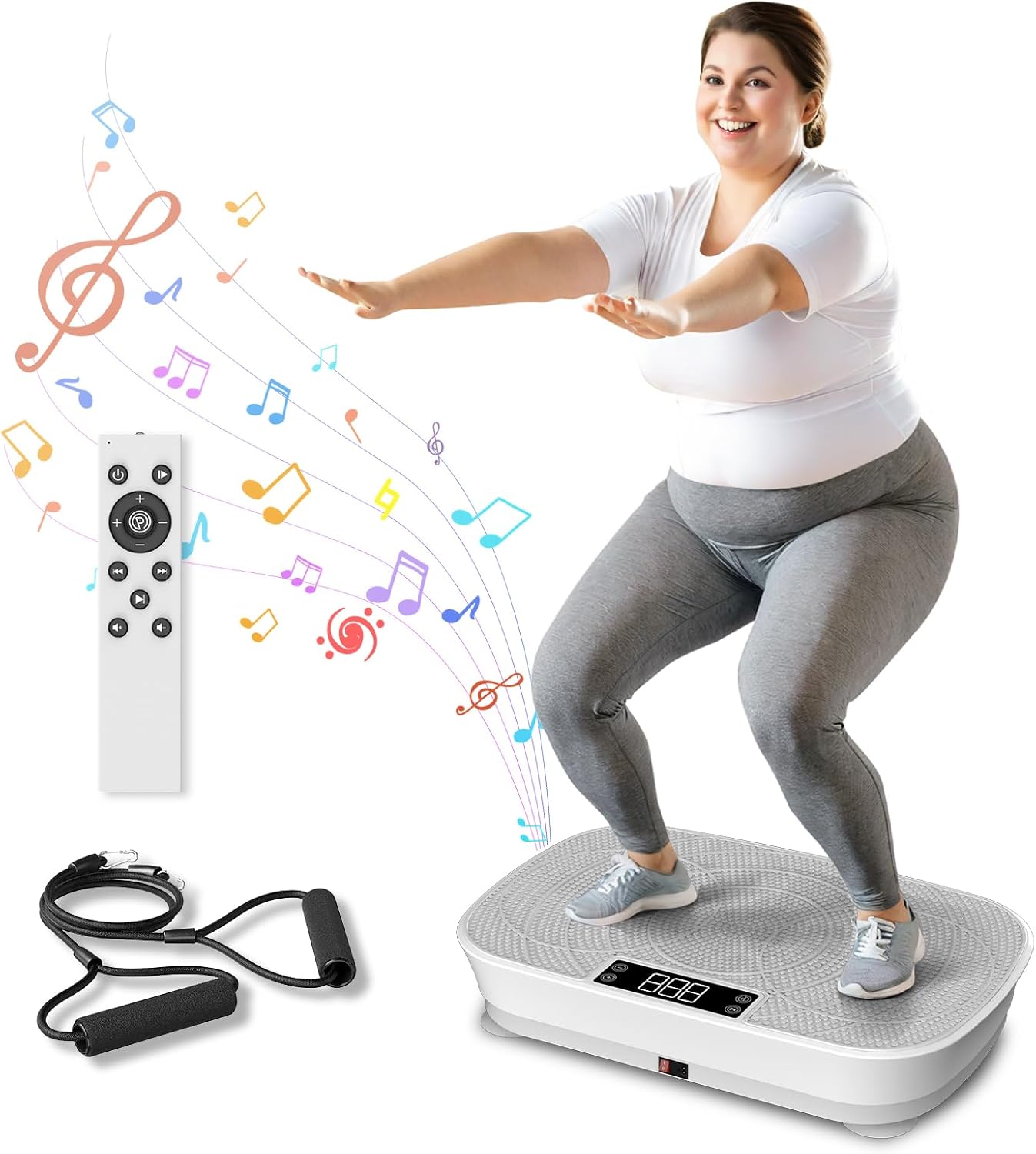 Vibration Plate Exercise Machine - Bluetooth Music & 400LBS Capacity Vibration P...