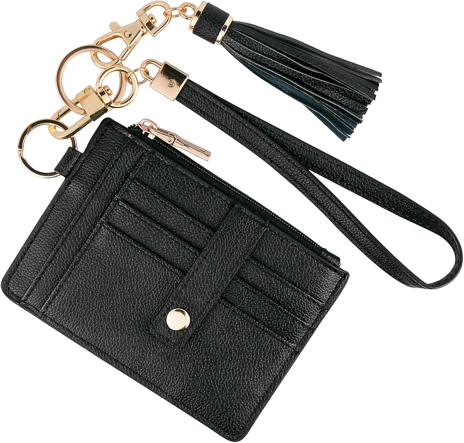 KNGITRYI Small Wristlet Wallets for Women RFID Credit Card Holder Wallet Keychai...