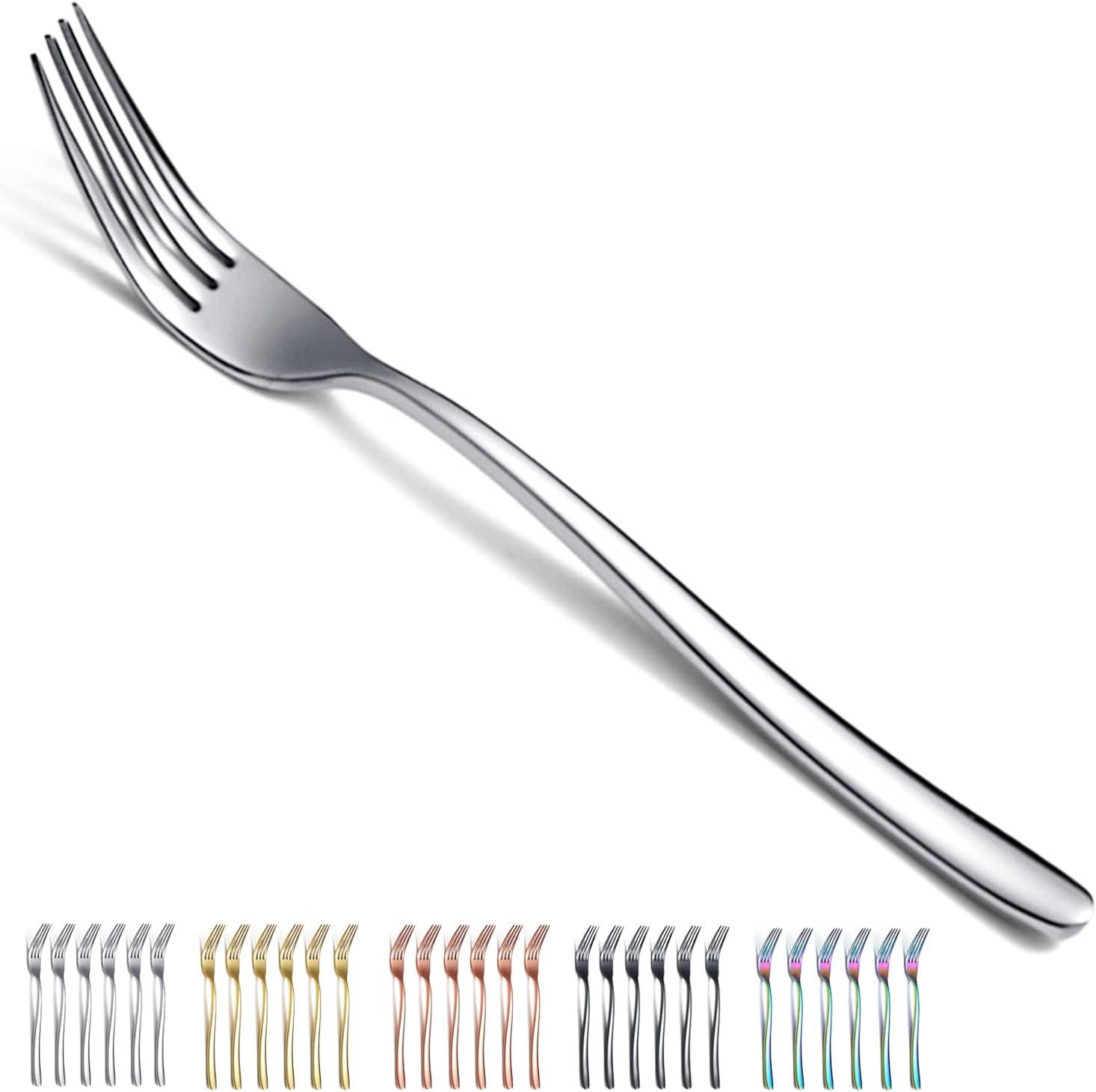 Dinner Forks 6 Pieces, Kyraton Stainless Steel 21.5cm Table Forks Cutlery Forks...