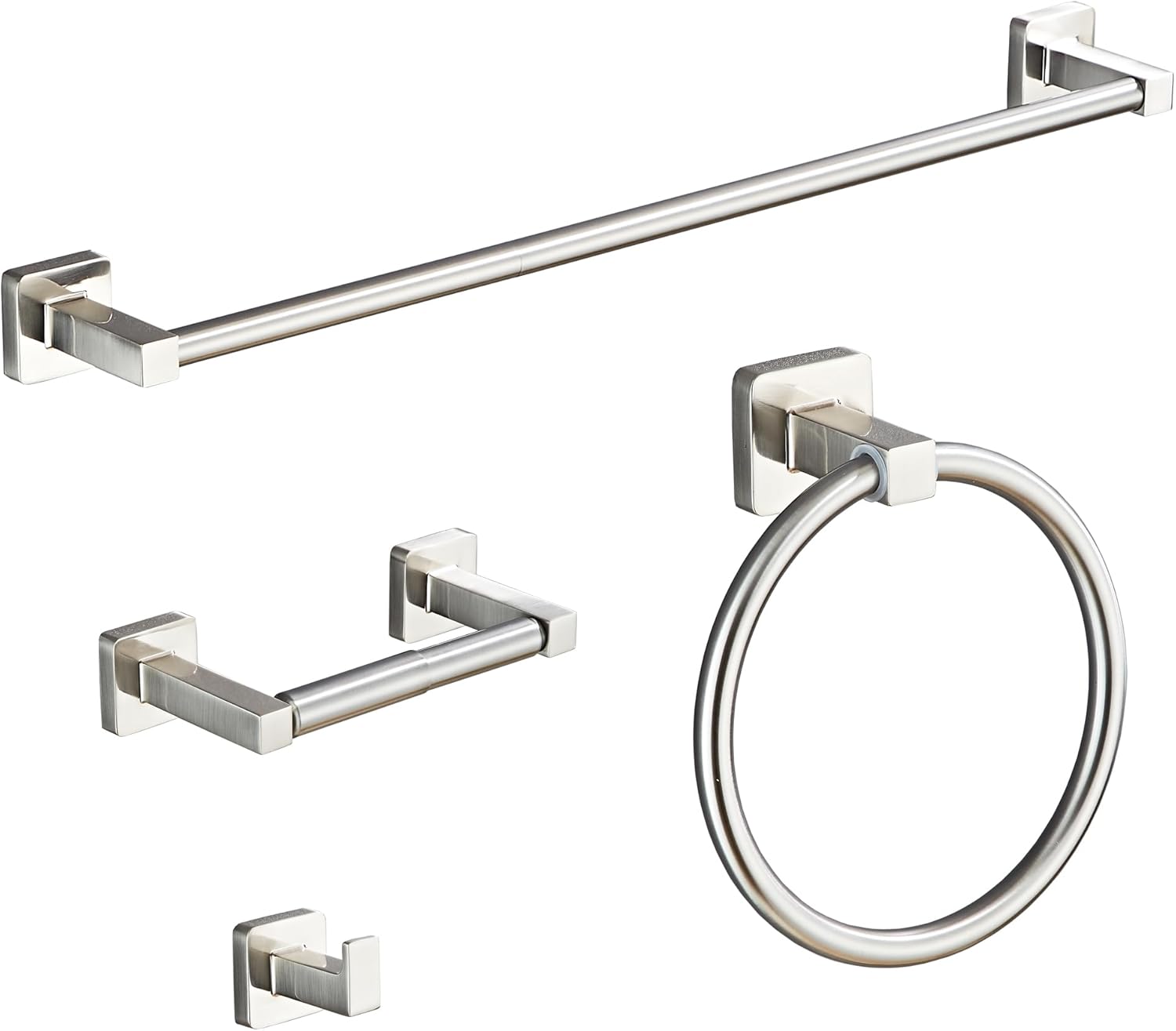 Brushed Nickel Bathroom Hardware Set 4 Pieces,Bathroom Accessories Set Stainless...