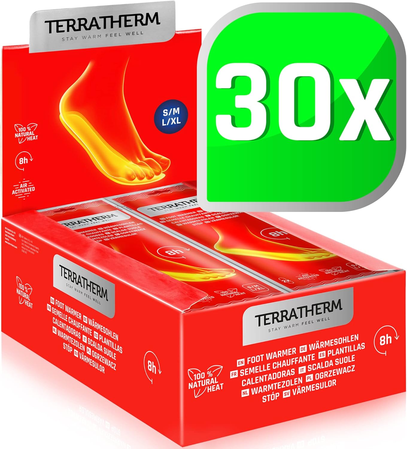 TerraTherm Insole Foot Warmers - 5, 10 or 30 Pairs - Feet and Heat Warmers, Heat...