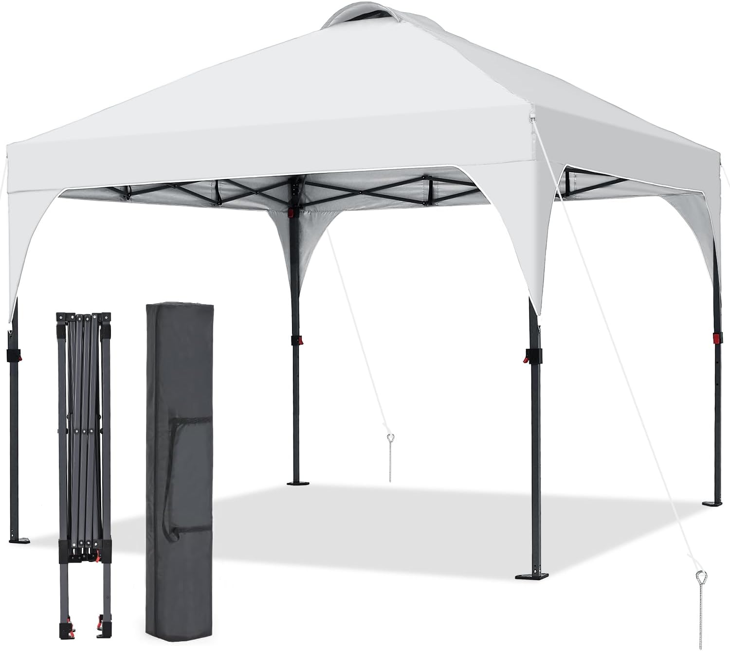Pop Up Canopy, 10x10 FT Instant Outdoor Canopy Tent with Carrying Bag, 3 Adjusta...