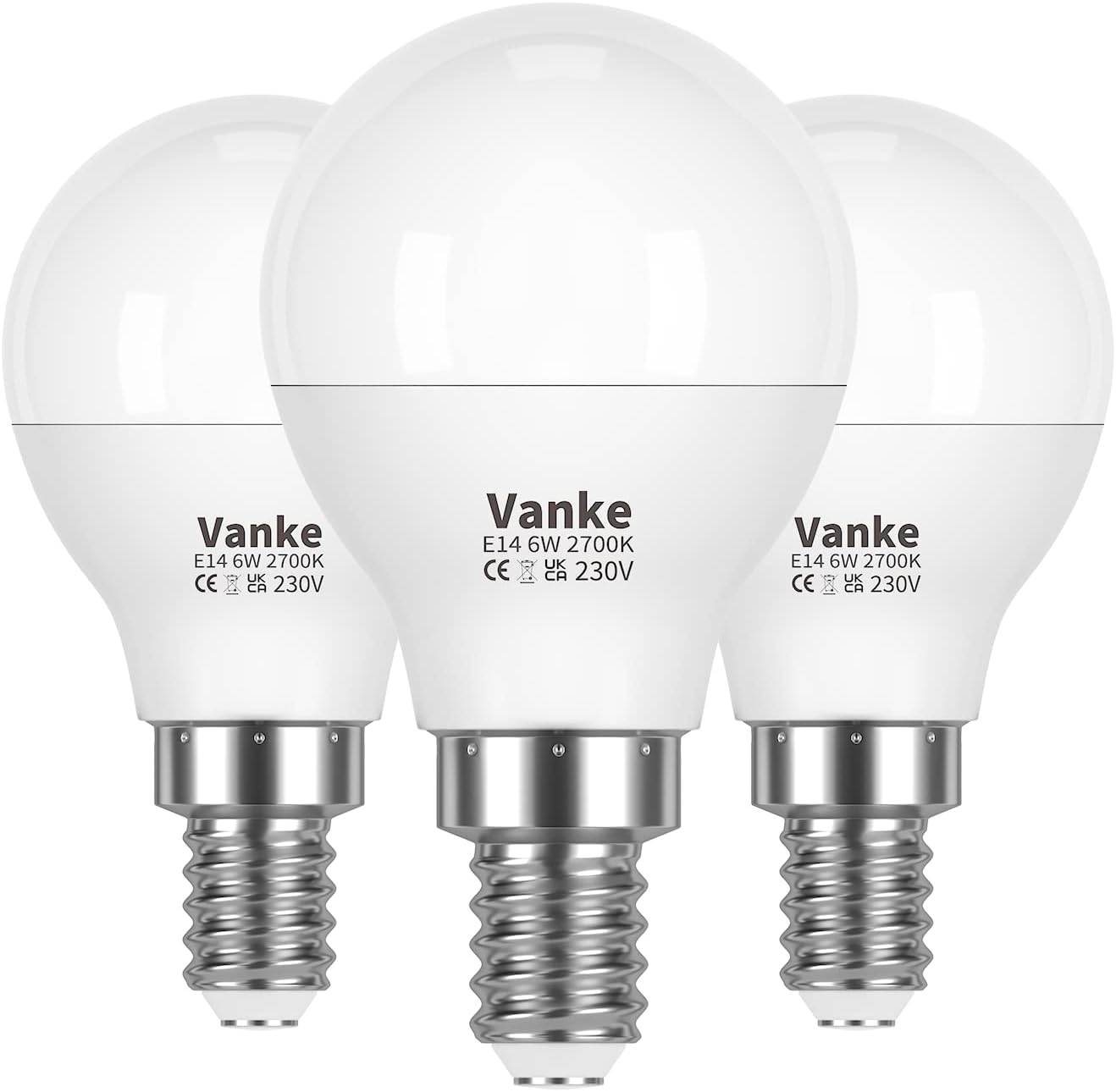 Vanke E14 LED Light Bulb, Warm White 2700K Yellow...