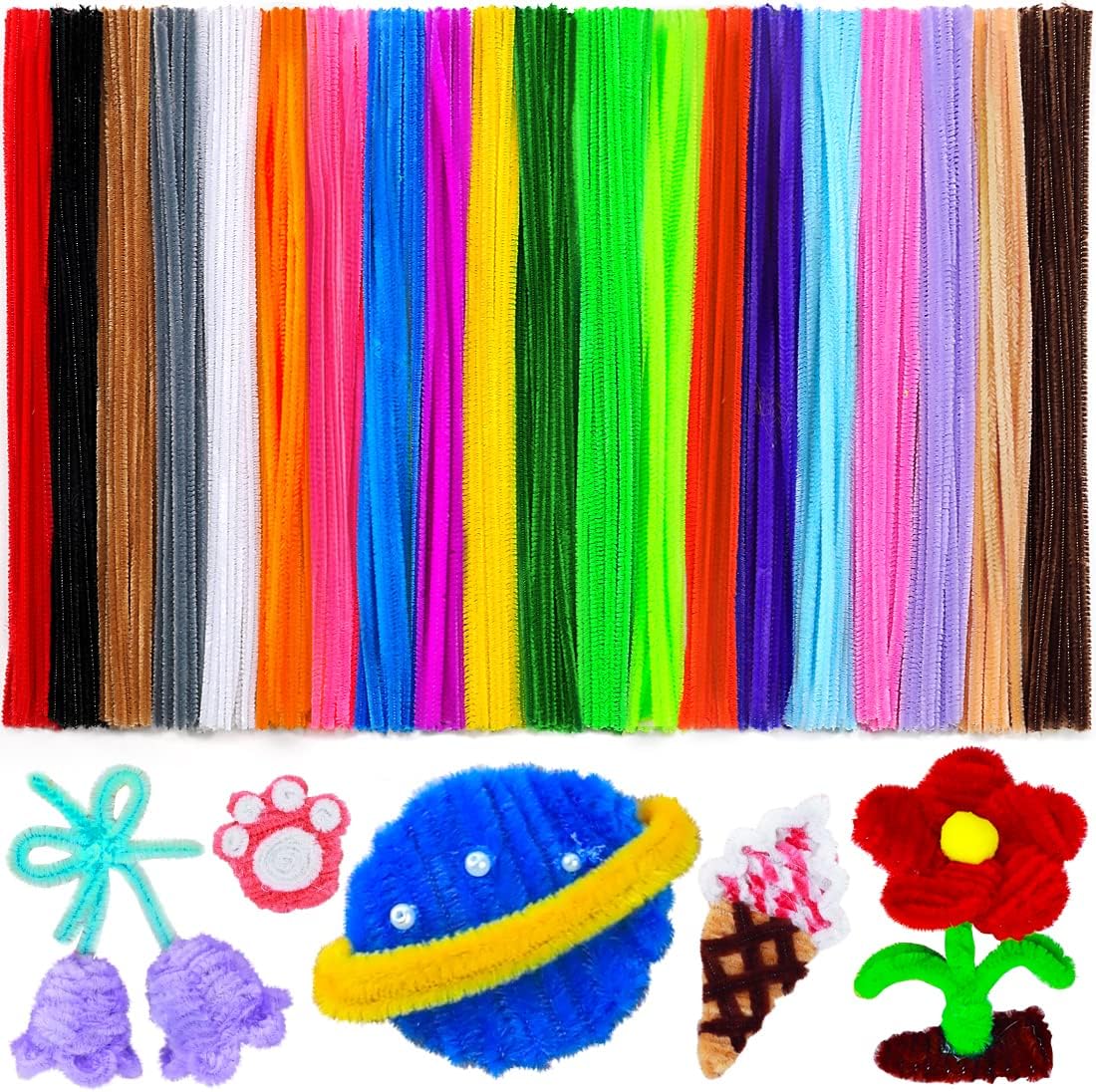 Eppingwin 200 PCS Pipe Cleaners, Multi-Colored Pipe Cleaners Craft Supplies, 20...