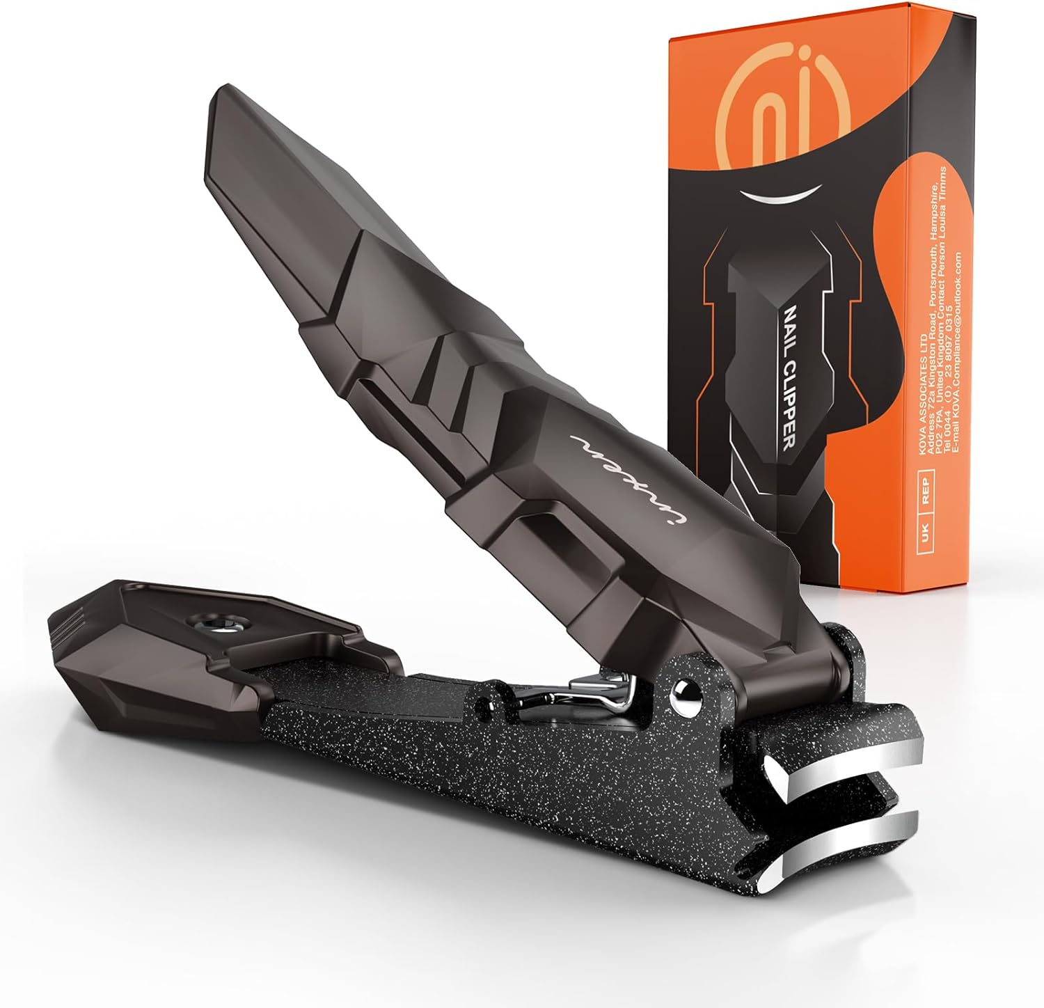 Nail Clippers for Men with Catcher – No Splash, Self-Collecting Premium Steel Na...