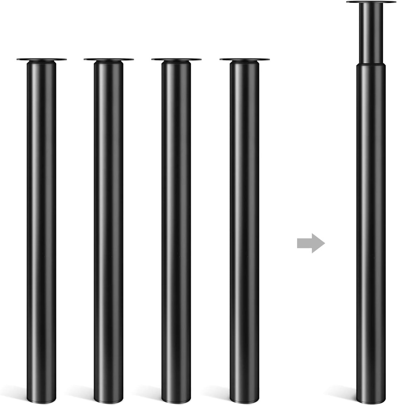 Dhouse Table Legs 4 Pack Breakfast Bar Leg 710-1100mm Adjustable DIY Metal Foldi...