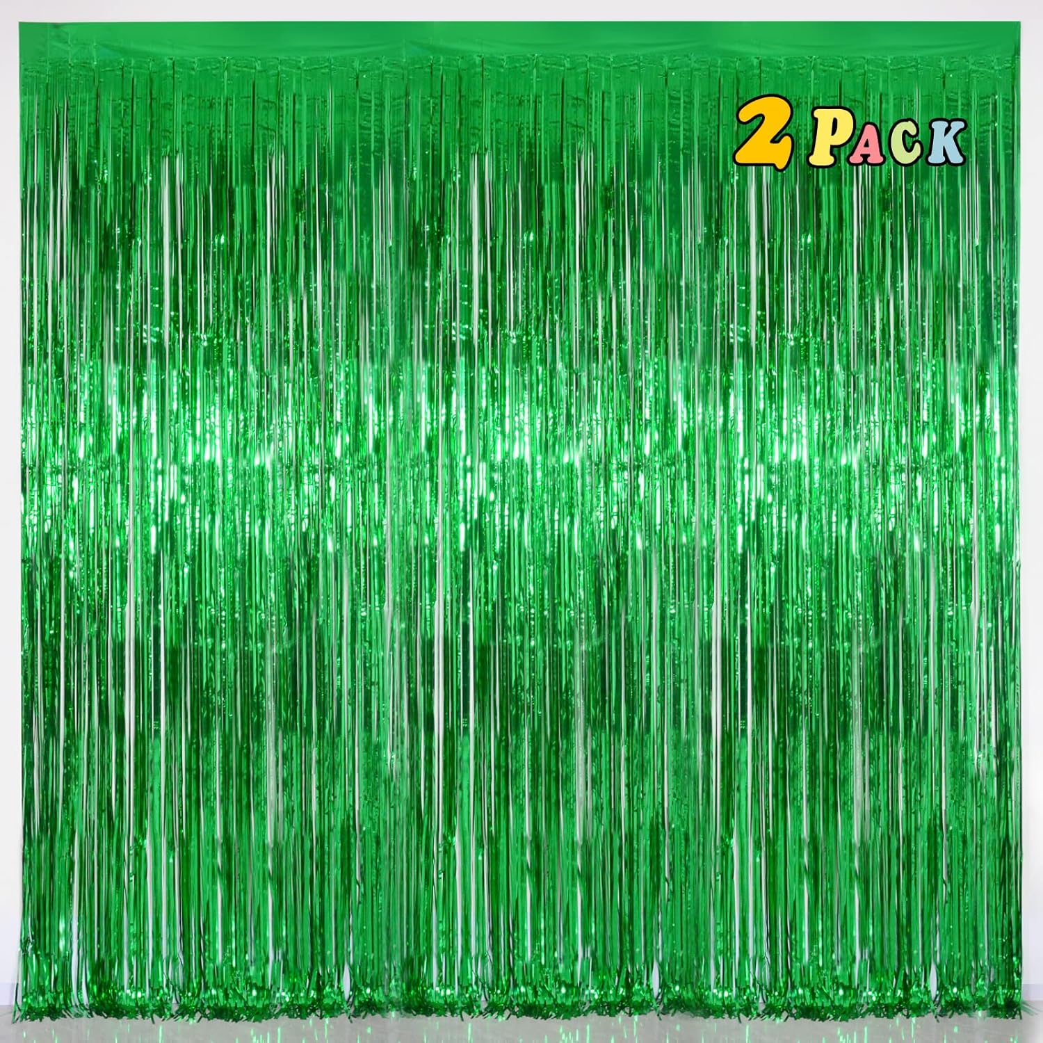 Melsan St Patricks Day Decorations, Tinsel Foil Fringe Curtains for St Patricks...