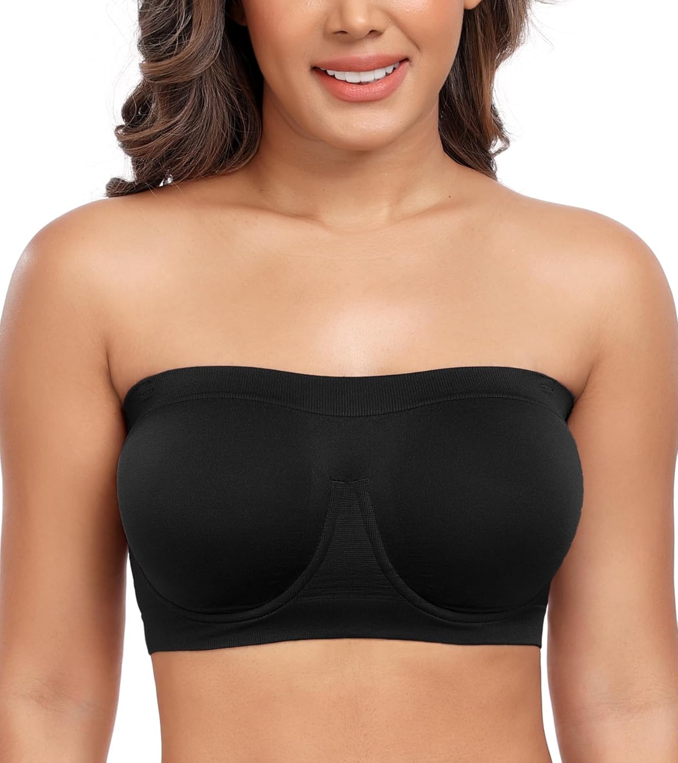 DotVol Women's Underwire Strapless Non Padded Multiway Bras Stretchy Tube Top Ba...
