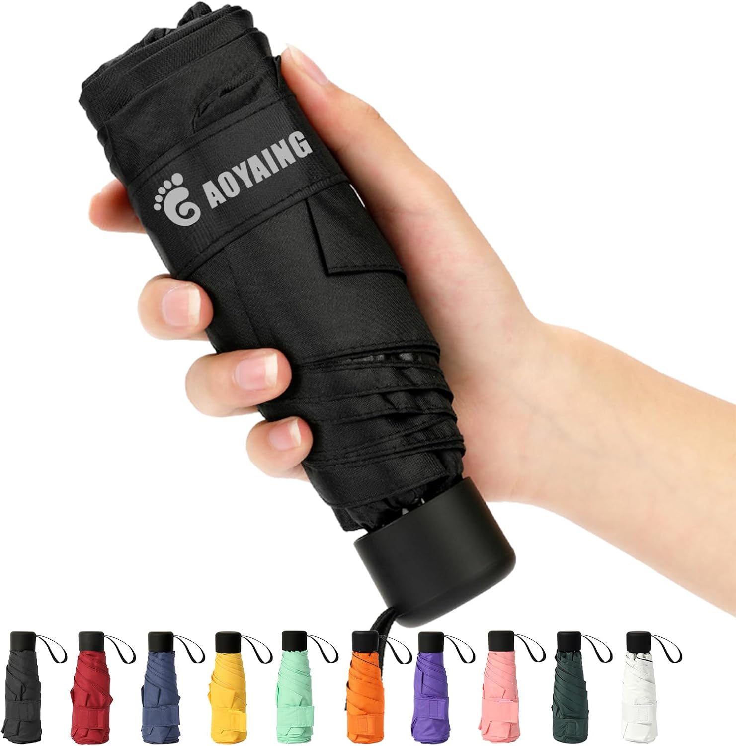 Small Mini Umbrella with Case by GAOYAINIG Light Compact Design Perfect for Trav...