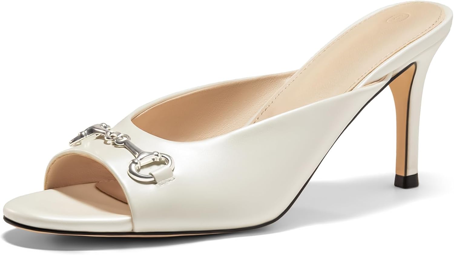 Coutgo Womens Heeled Mules Peep Toe High Heels Backless Dress Shoes Summer Slide...