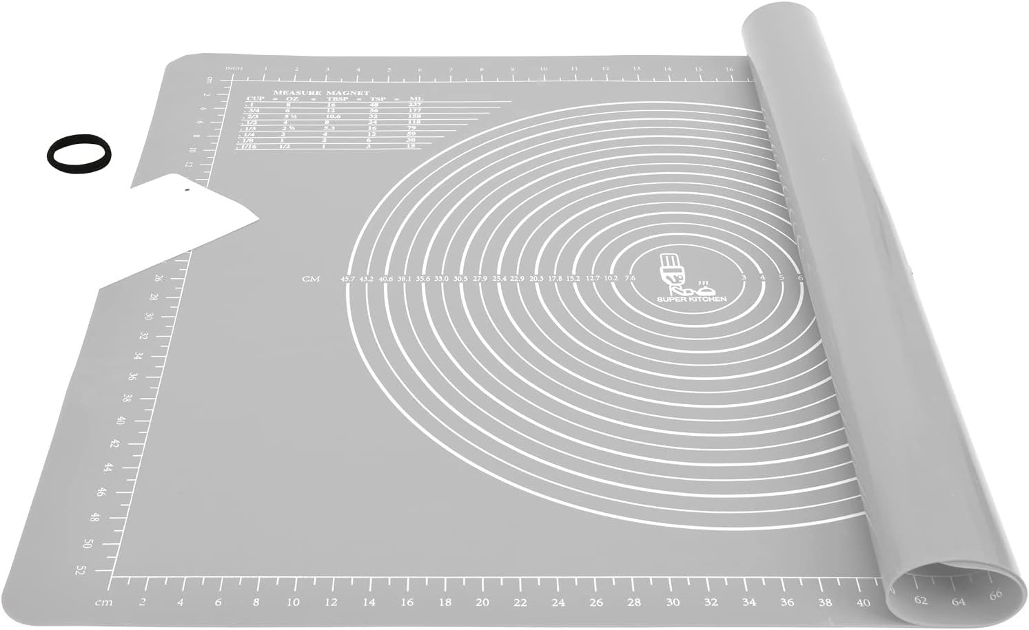 Extra Large Thick Non-Stick Silicone Baking Pastry Mat with Dough Scraper, Non-S...