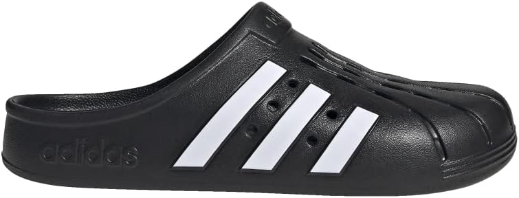 adidas Unisex Adult Adilette Clog Core Black/White/Core Black 13 Women/12 Men