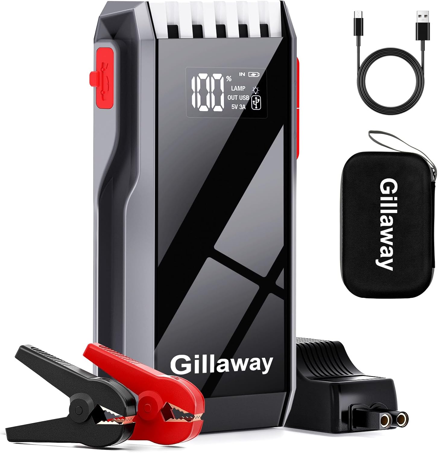 Jump Starter Battery Pack, 4500A Peak Car Battery Charger Jump Starter for Up to...