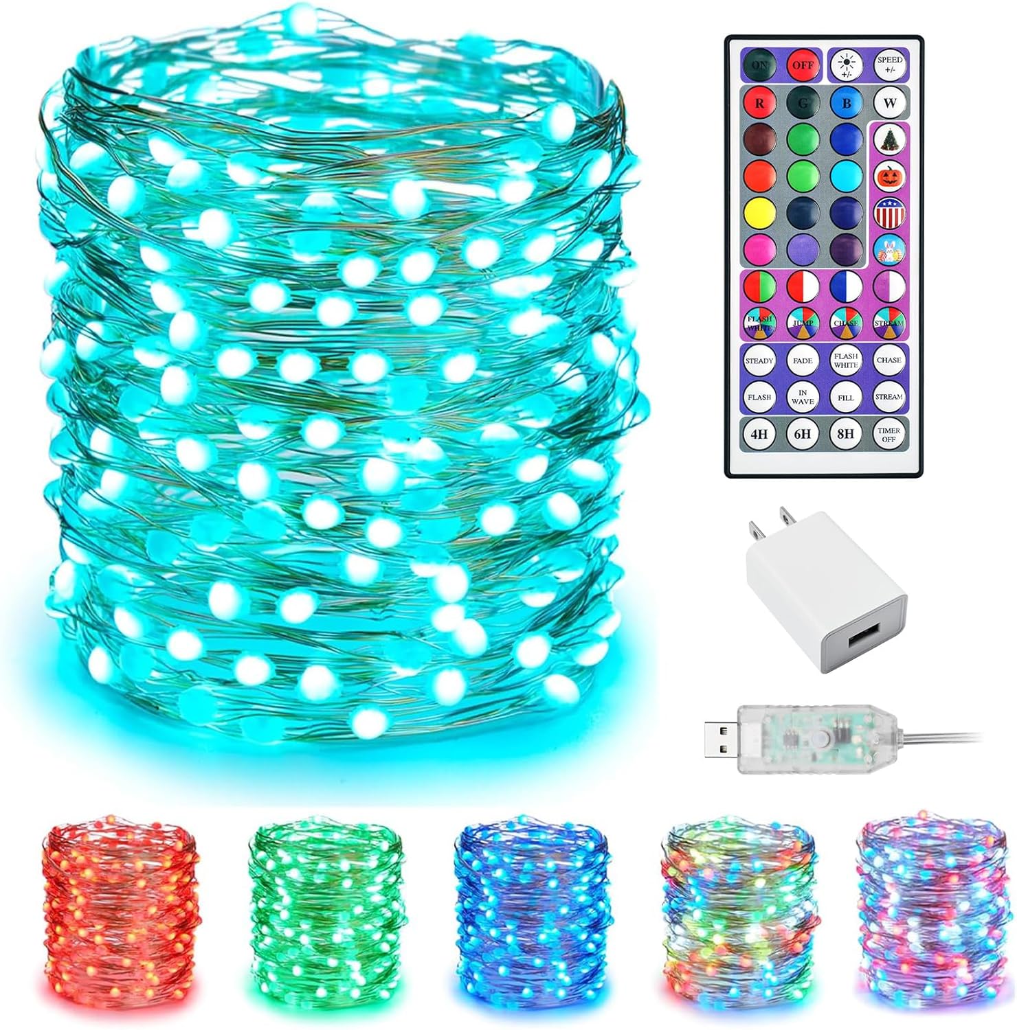 Minetom Upgraded Color Changing Fairy String Lights - 33 ft 100 LED 24 Colors US...
