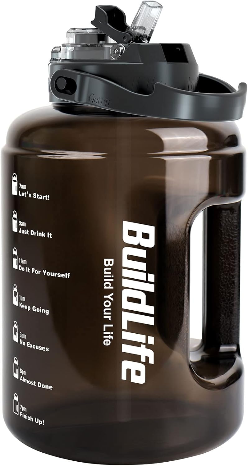 BuildLife Water Bottles with Straw & Flip Cap 2 in...