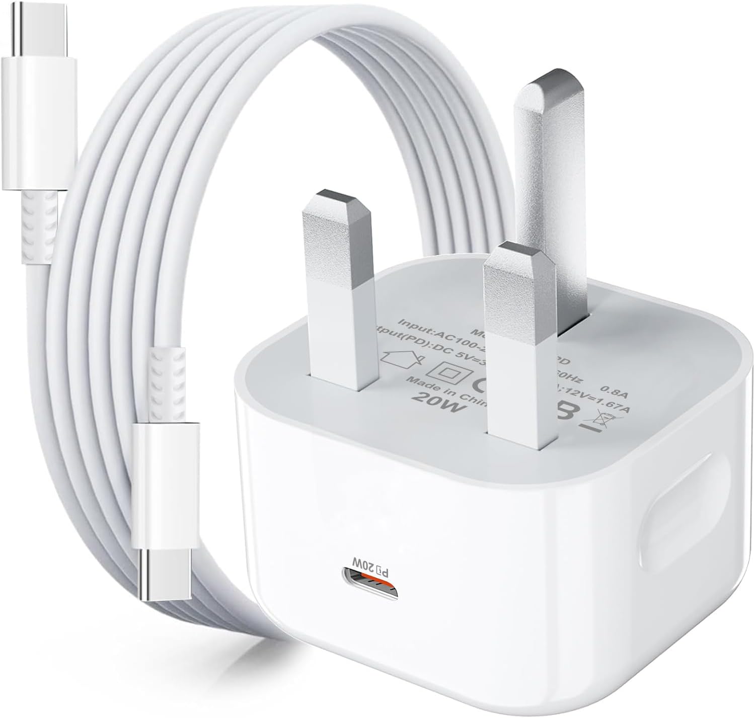 iPhone 15 Charger USB C Charger [MFi Certified] 20W PD Type-C Fast Charging Wall...