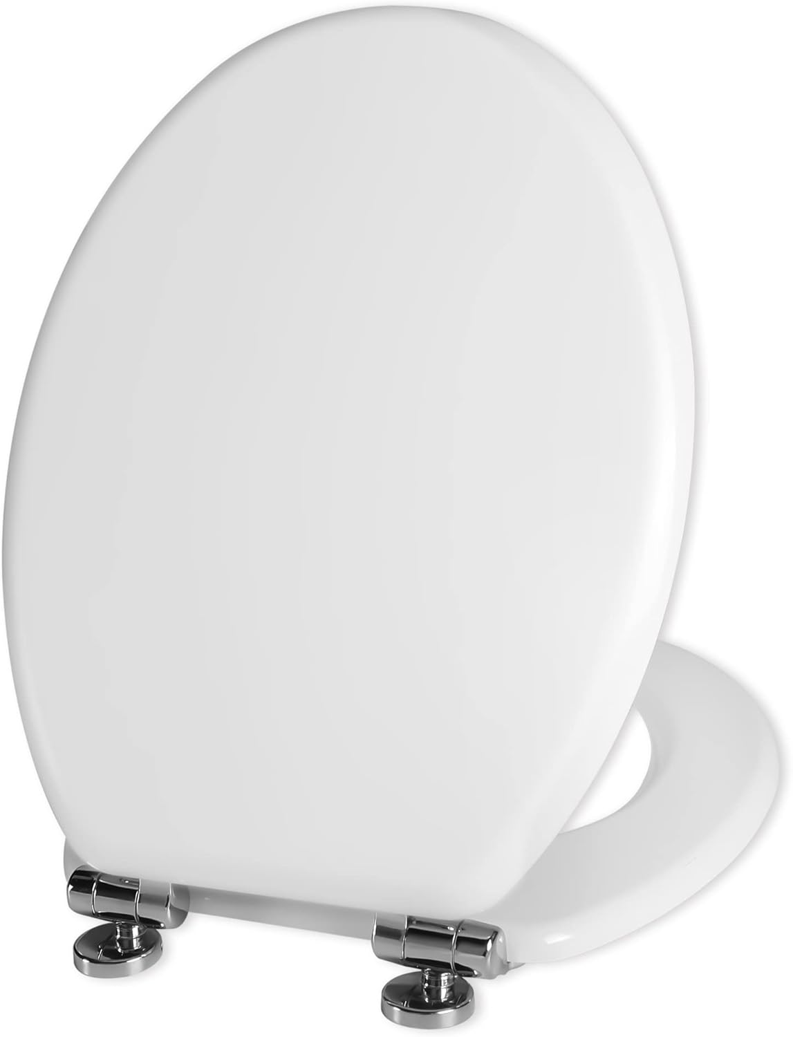 White Toilet Seat, White Durable Soft Close Toilet Seat Antibacterial Adjustable...