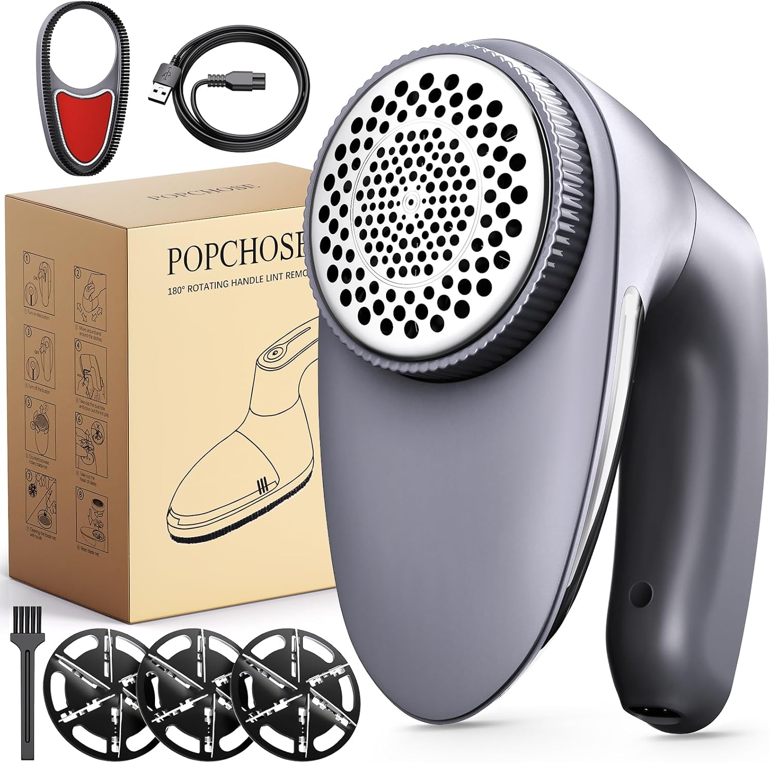 POPCHOSE Lint Remover, Bobble Remover for Clothes, Rechargeable Electric Fabric...