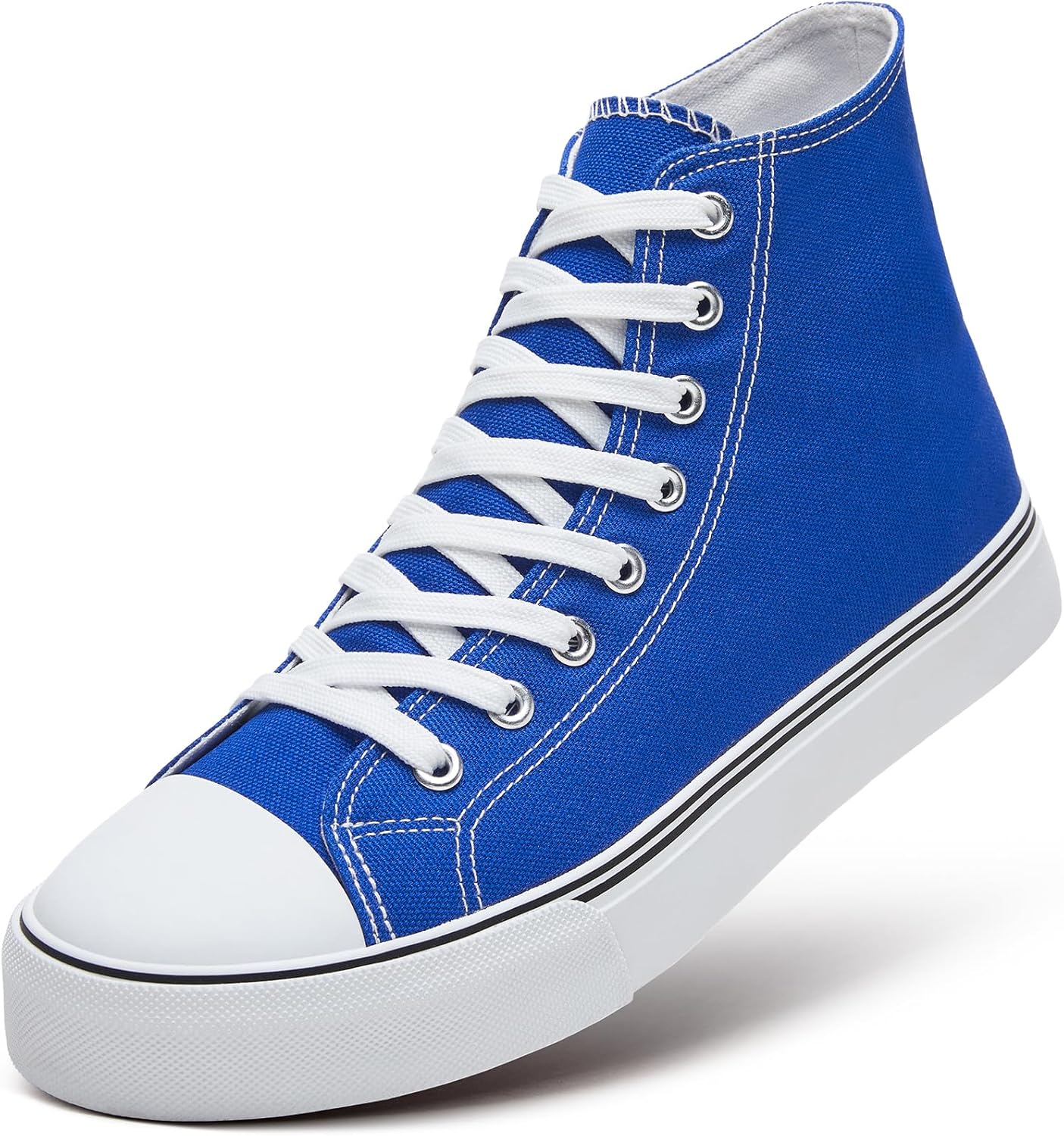 ZGR Men's High Top Canvas Sneakers Lace Up Classic Casual Walking Shoes 9 Blue
