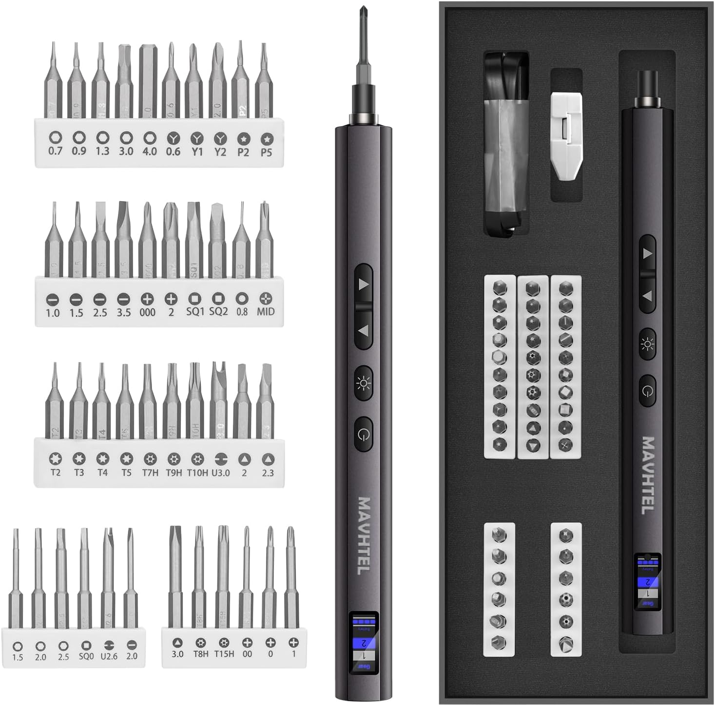 Electric Screwdriver Set, 45 in 1 Mini Cordless Precision Screwdriver, Anti-slip...