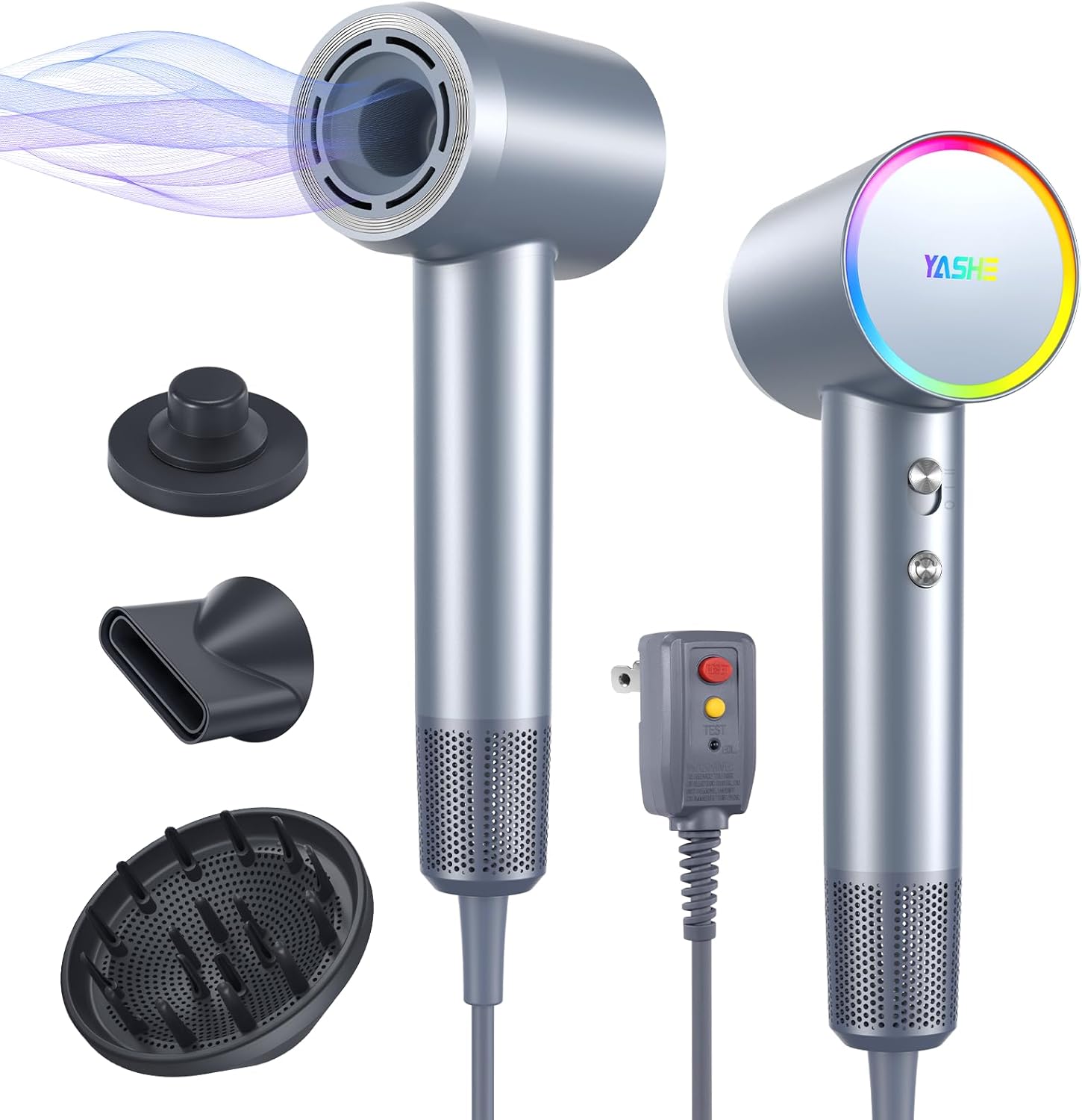 YASHE Hair Dryer, 110,000 RPM Professional Negative Ionic Hair Dryer with Diffus...