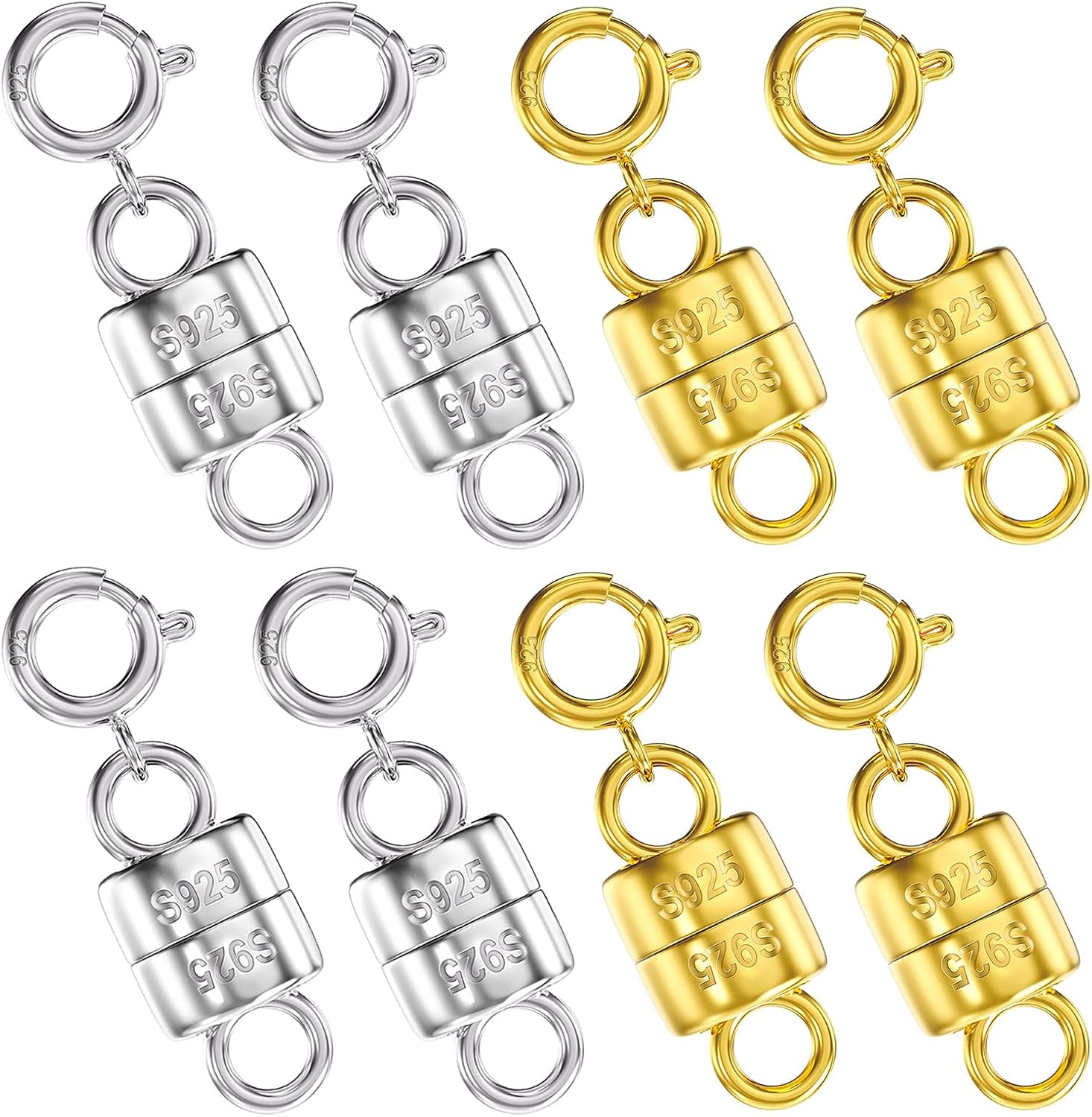 925 Sterling Silver Magnetic Necklace Clasps and Closures,Mini Magnetic Clasp Co...