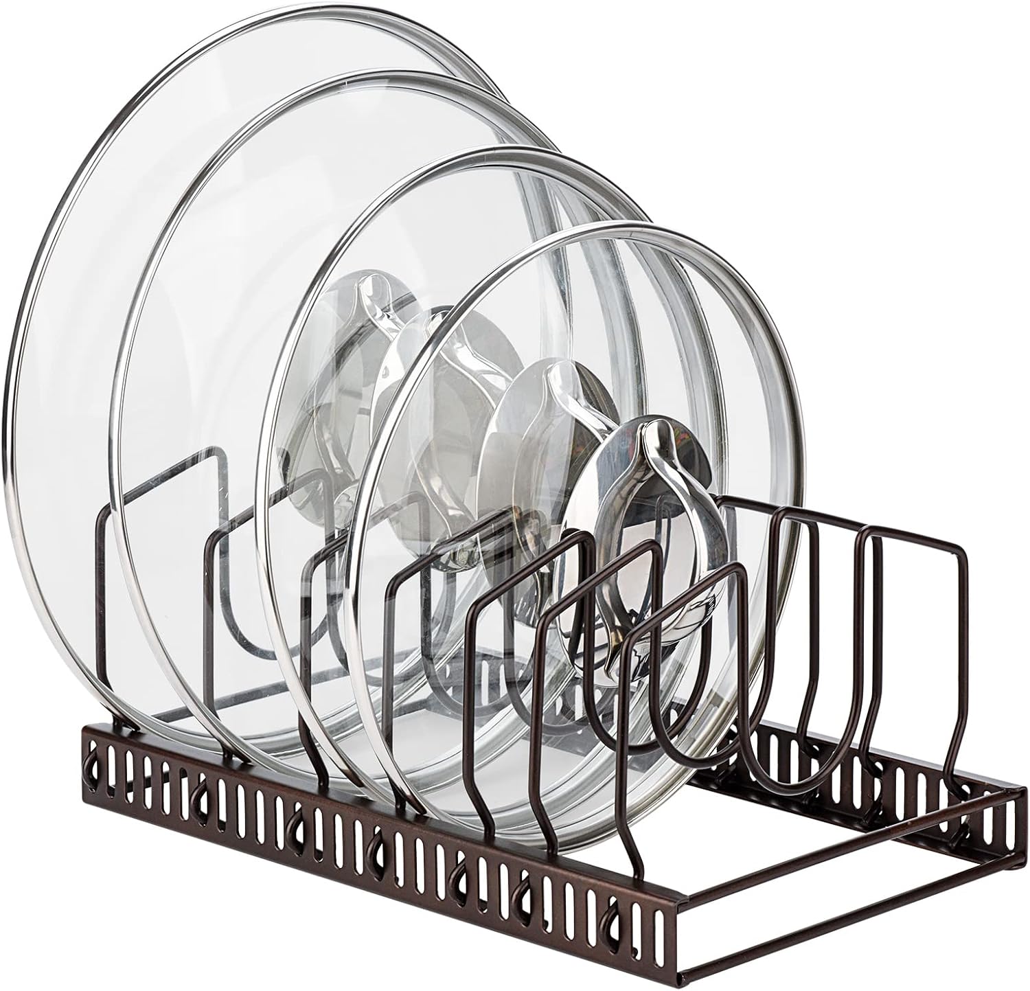 Toplife Pot Lid Organiser Rack for Kitchen Cupboard or Pantry, with 7 Adjustable...