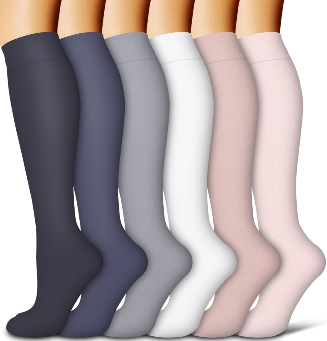 COOLOVER Copper Compression Socks for Women and Men(6 Pairs)-Best Support for Ru...