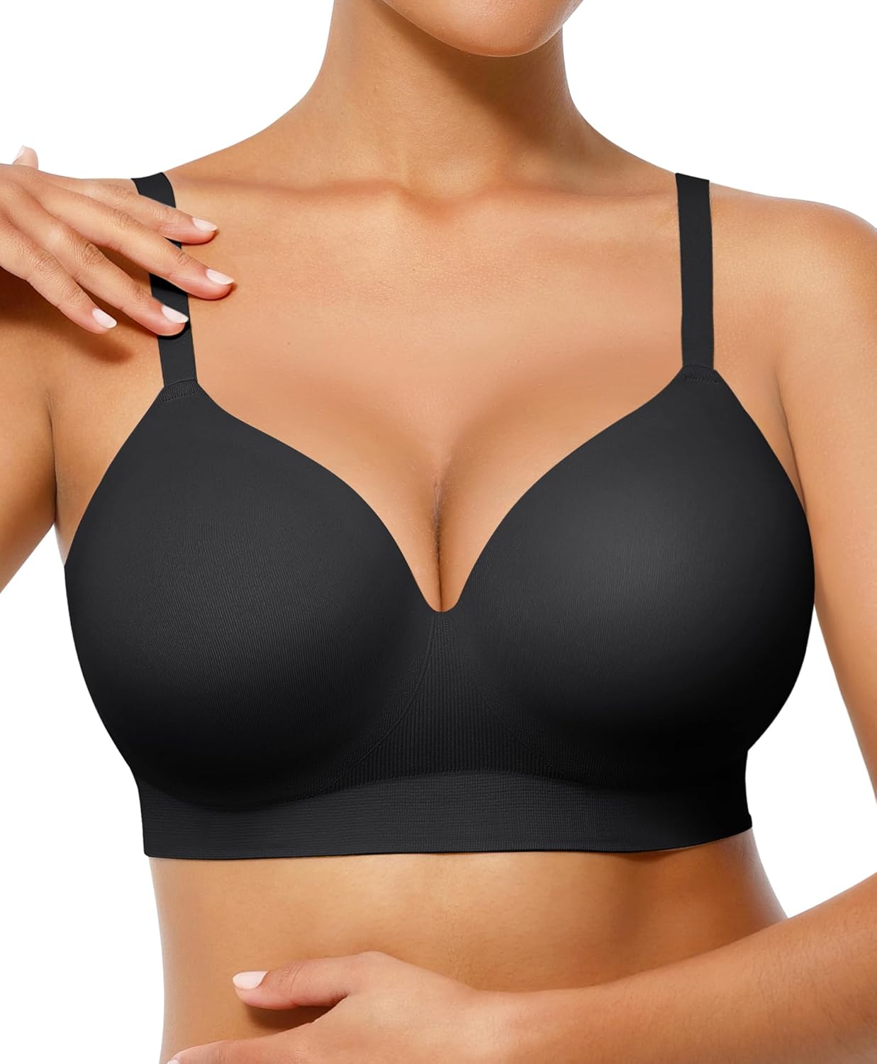 FeelinGirl Wireless Supportive Bra for Women, Seamless Comfort Bralettes No Unde...