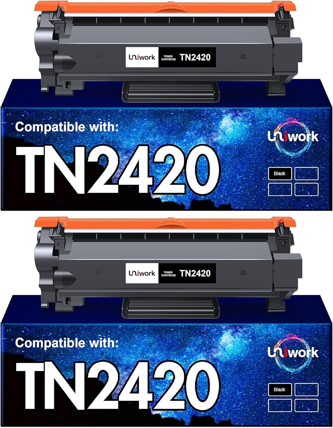 Uniwork Toner Cartridge Replacement for Brother TN2420 TN2410 Compatible with L2...