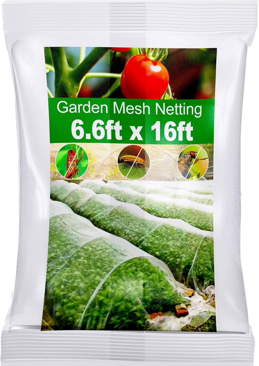 Wohohoho Garden Insect Mesh Netting 6.6ft x 16ft (2m x 5m), 1mm Ultra Fine Mosqu...