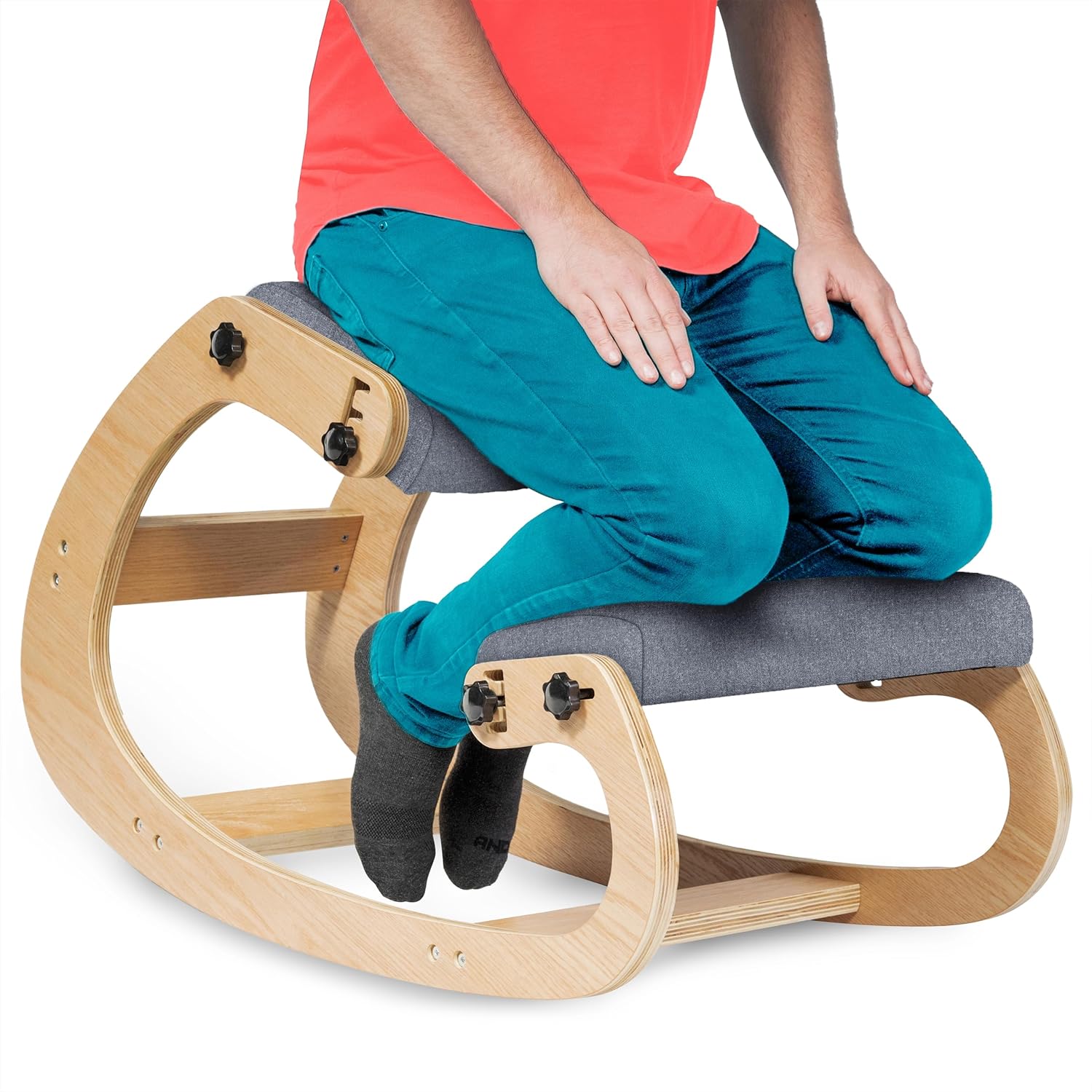 Ergonomic Kneeling Chair - Rocking Office Chair Adjustable Stool - Knee Chair Po...