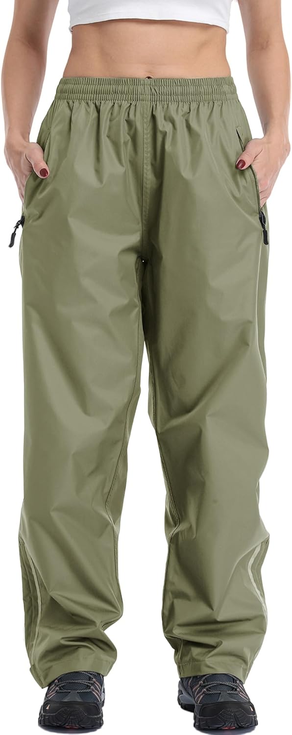 Ourcan Rain Pants Women Waterproof Pants Lightweight Breathable Hiking Cycling O...