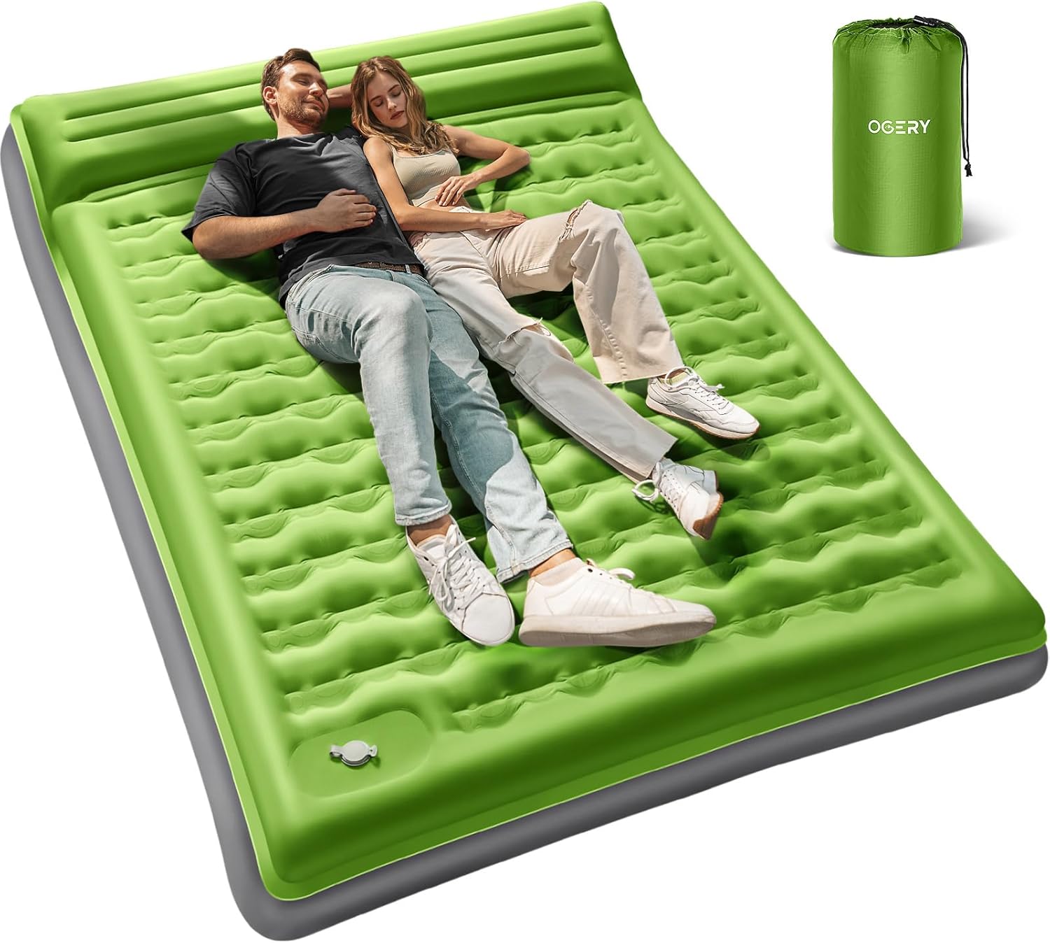 Sleeping Pad for Camping, 6" Extra-Thick Reinforced Camping Sleeping Pad with Pi...