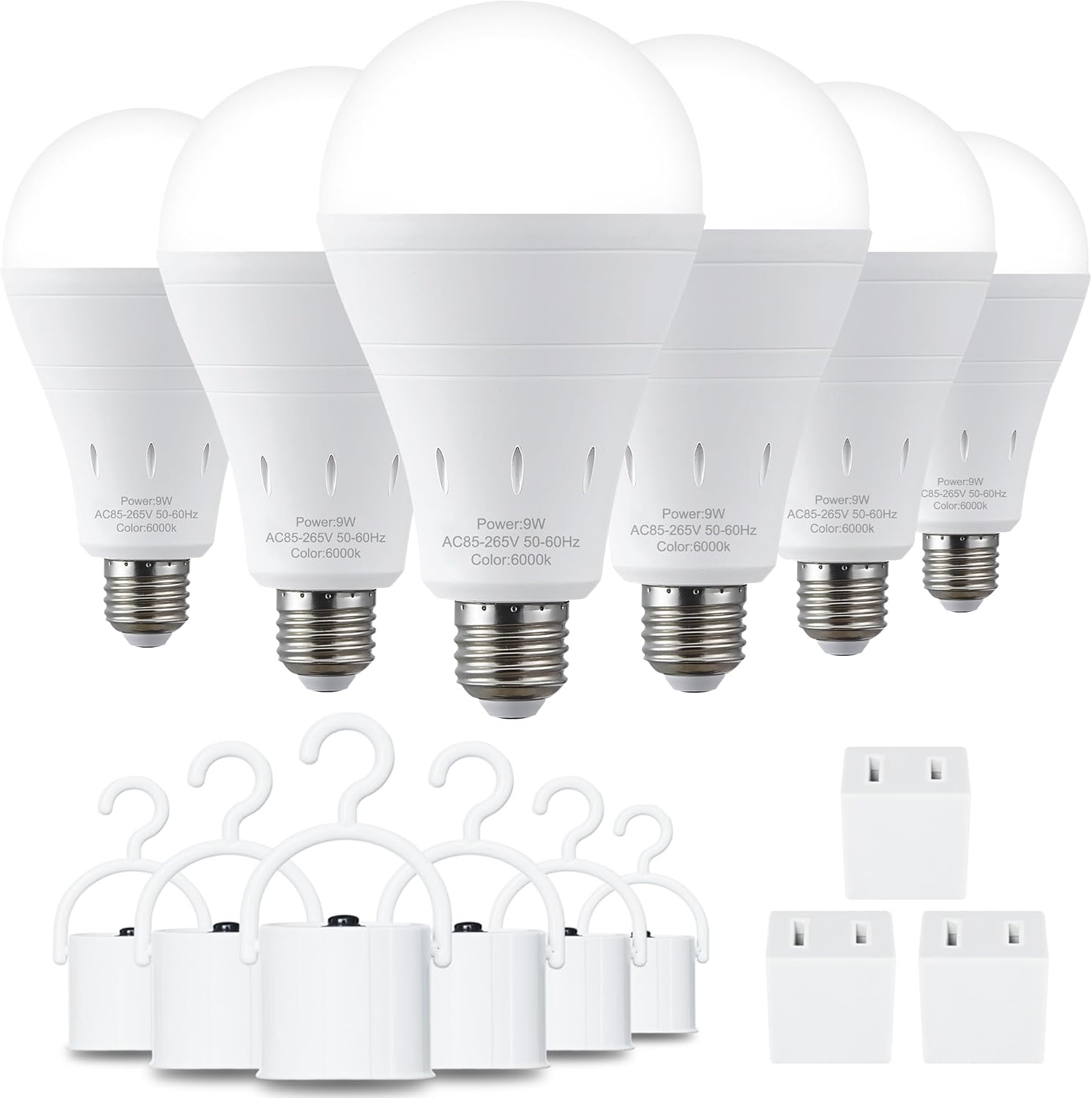 6 Pack Rechargeable Emergency Light Bulbs, Battery...