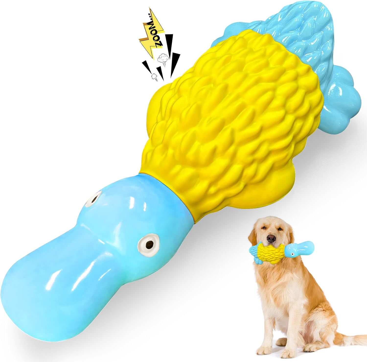 Dog Chew Toys for Aggressive Chewers: Indestructible Dog Toys- Large Squeaky Tou...
