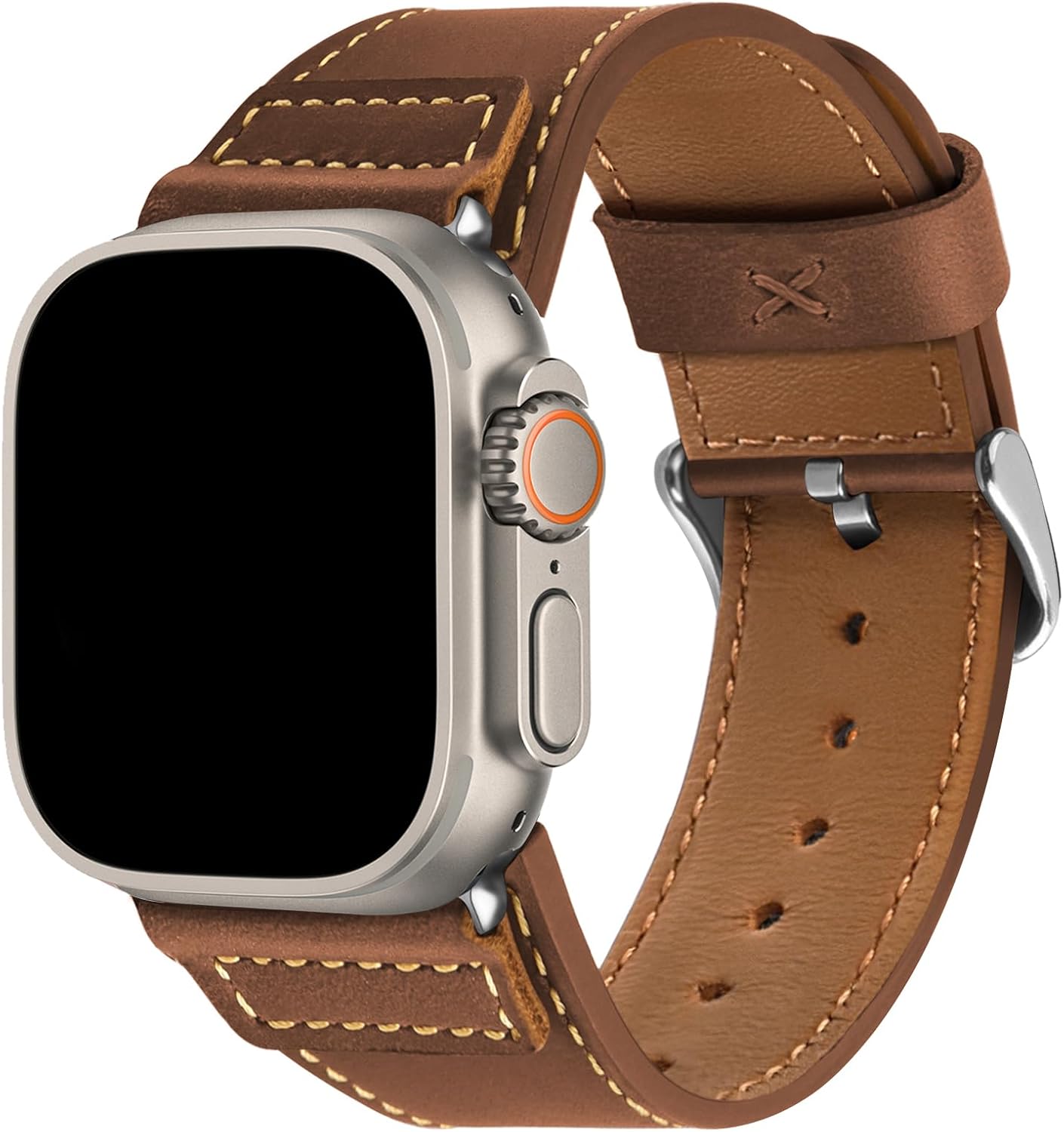 Wristitani Leather Bands Compatible With Apple Watch Band 49mm 46mm 45mm 44mm 42...