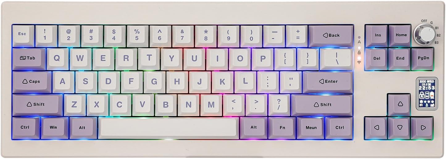 EPOMAKER Shadow-X Gasket Mechanical Keyboard with Screen, Hot Swappable 3 Modes...